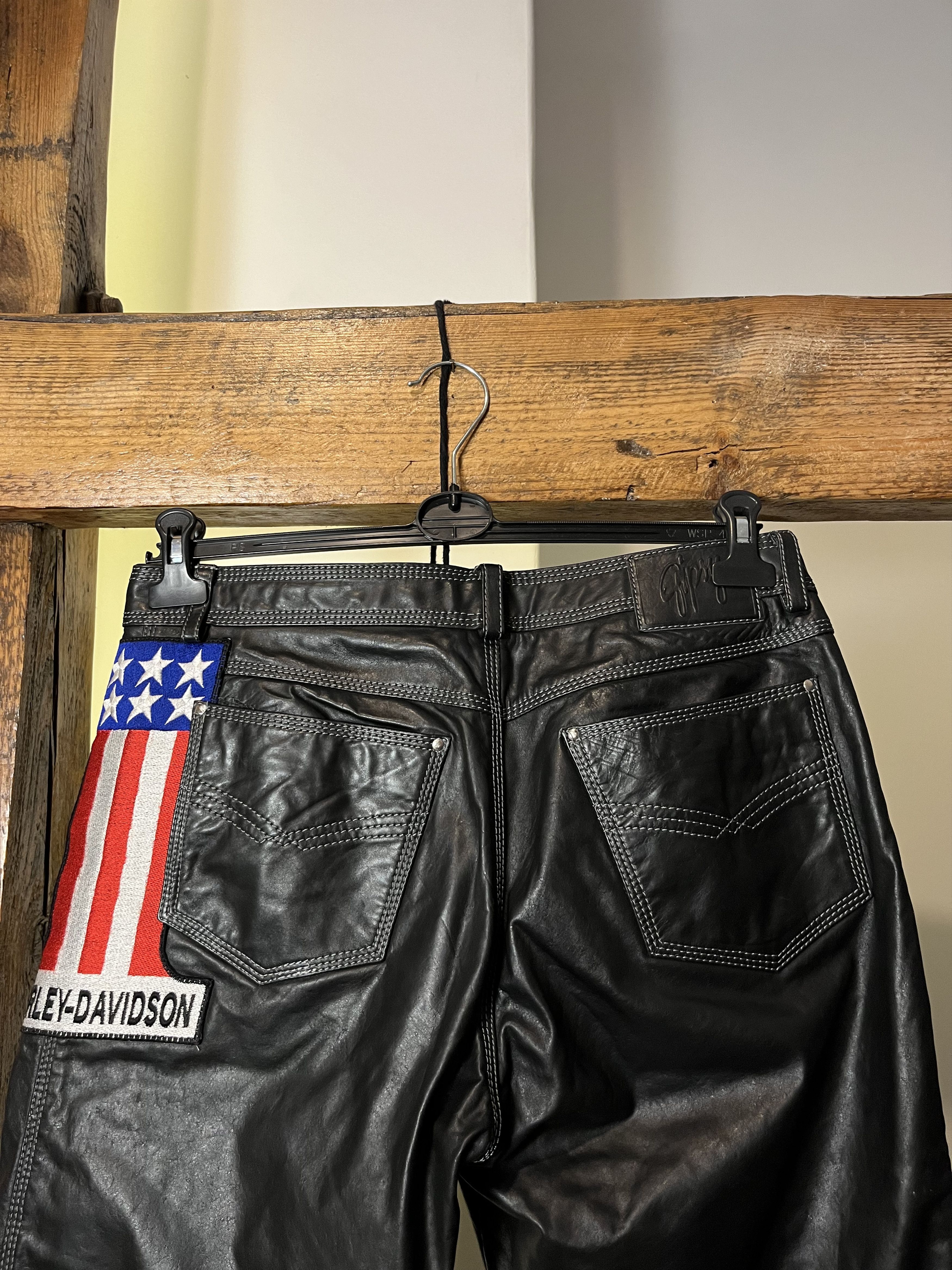 Genuine Leather × Harley Davidson 90s Gypsy Harley Davidson USA Leather Pants Size US 32 / EU 48 - 4 Thumbnail