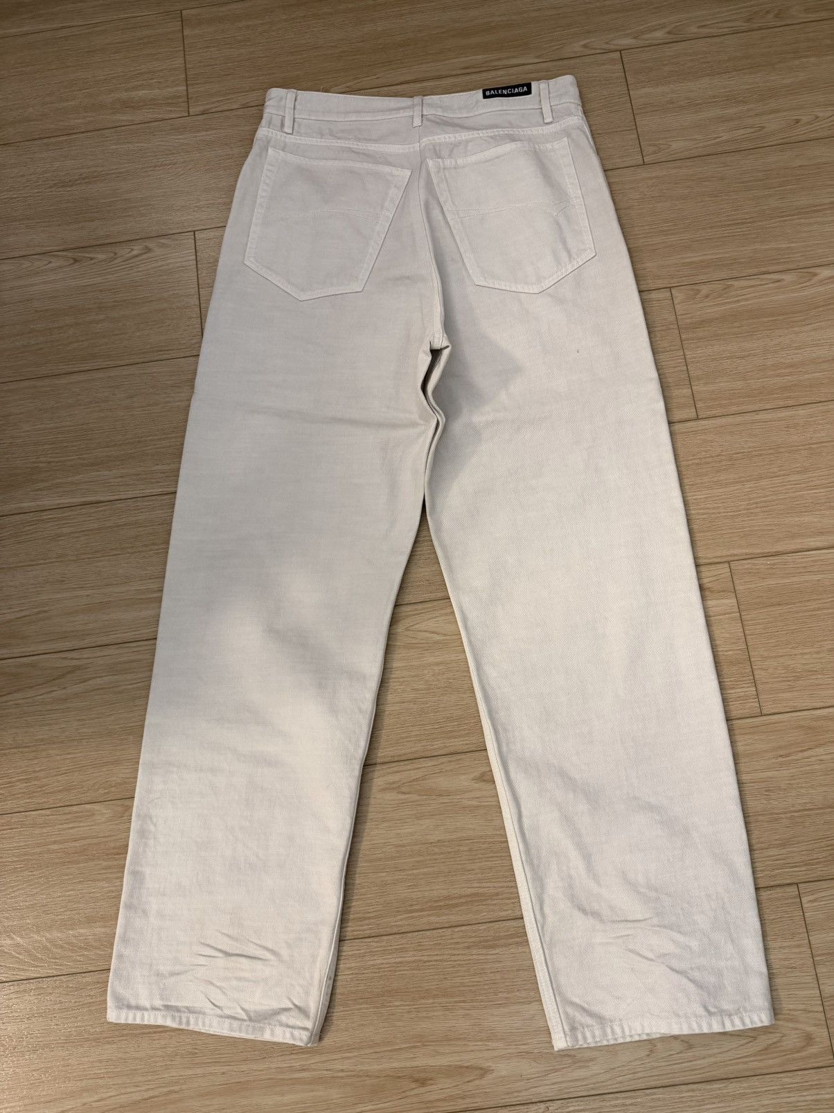 Balenciaga White Straight Fit Denim