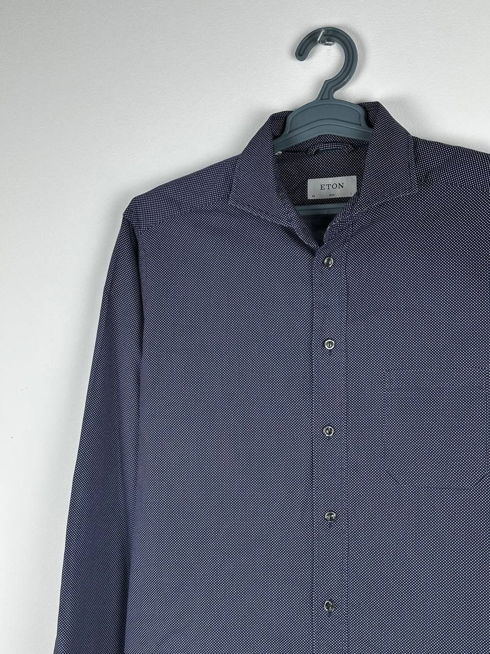 Eton Eton Casual Dot Pattern Navy Pocket Shirt Size L Size US L / EU 52-54 / 3 - 1 Thumbnail