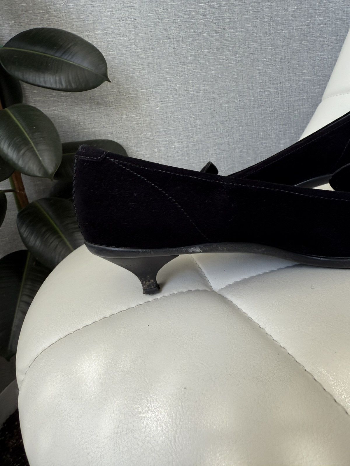 Prada Prada Kitten Heel Pumps Silver Buckle Black Suede Flats Size US 6.5 / IT 36.5 - 6 Thumbnail