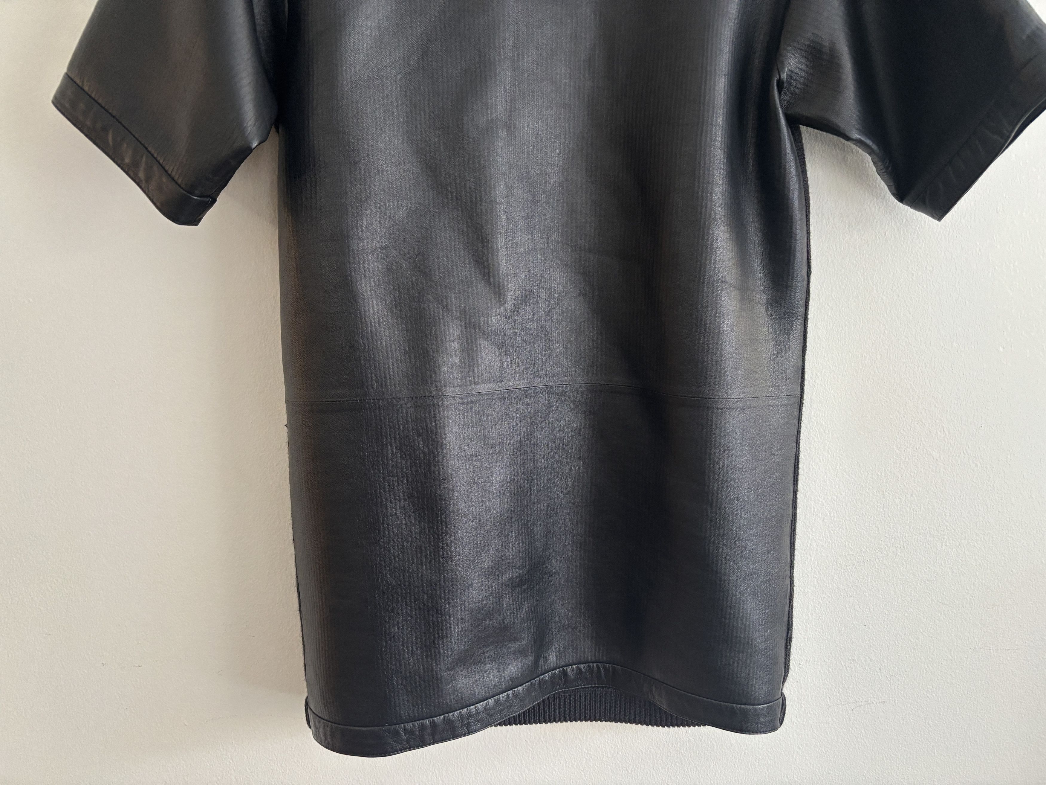 Maison Margiela RARE Black Leather Wool Shirt Jacket/ Tunic Size S / US 4 / IT 40 - 3 Thumbnail