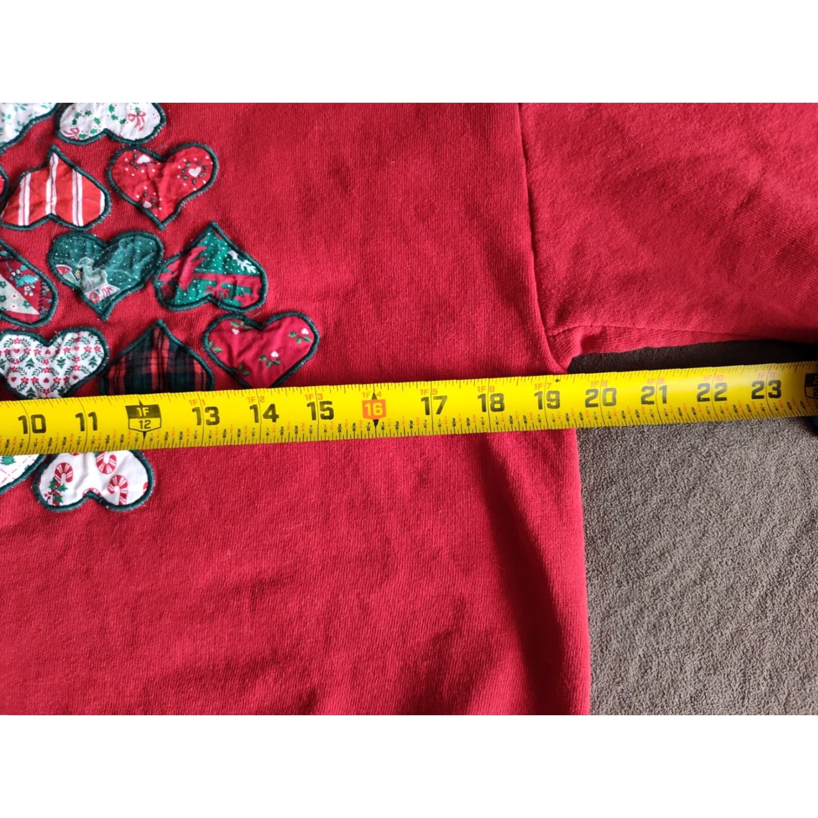 Jerzees VINTAGE Jerzees Red Christmas Embroidered Hearts Sweatshirt Womens Medium Size M / US 6-8 / IT 42-44 - 7 Thumbnail