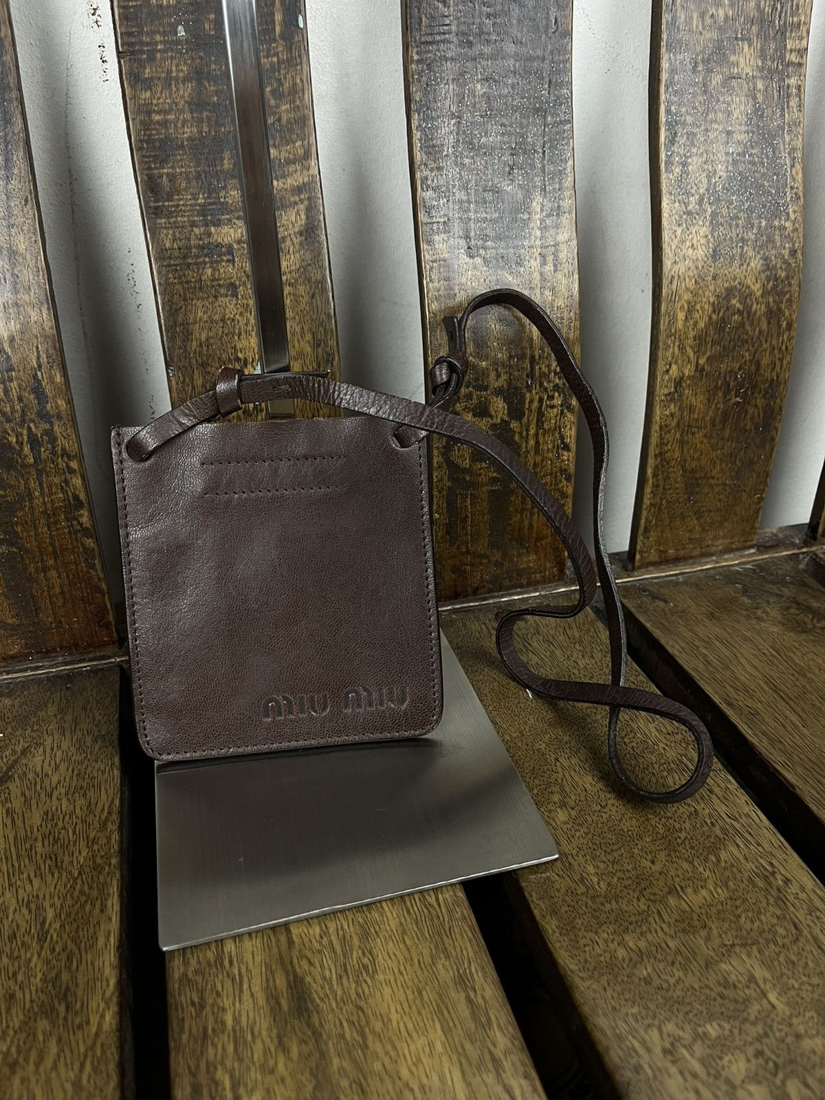 Early 2000s Miu Miu Leather Neck/Shoulder Pouch