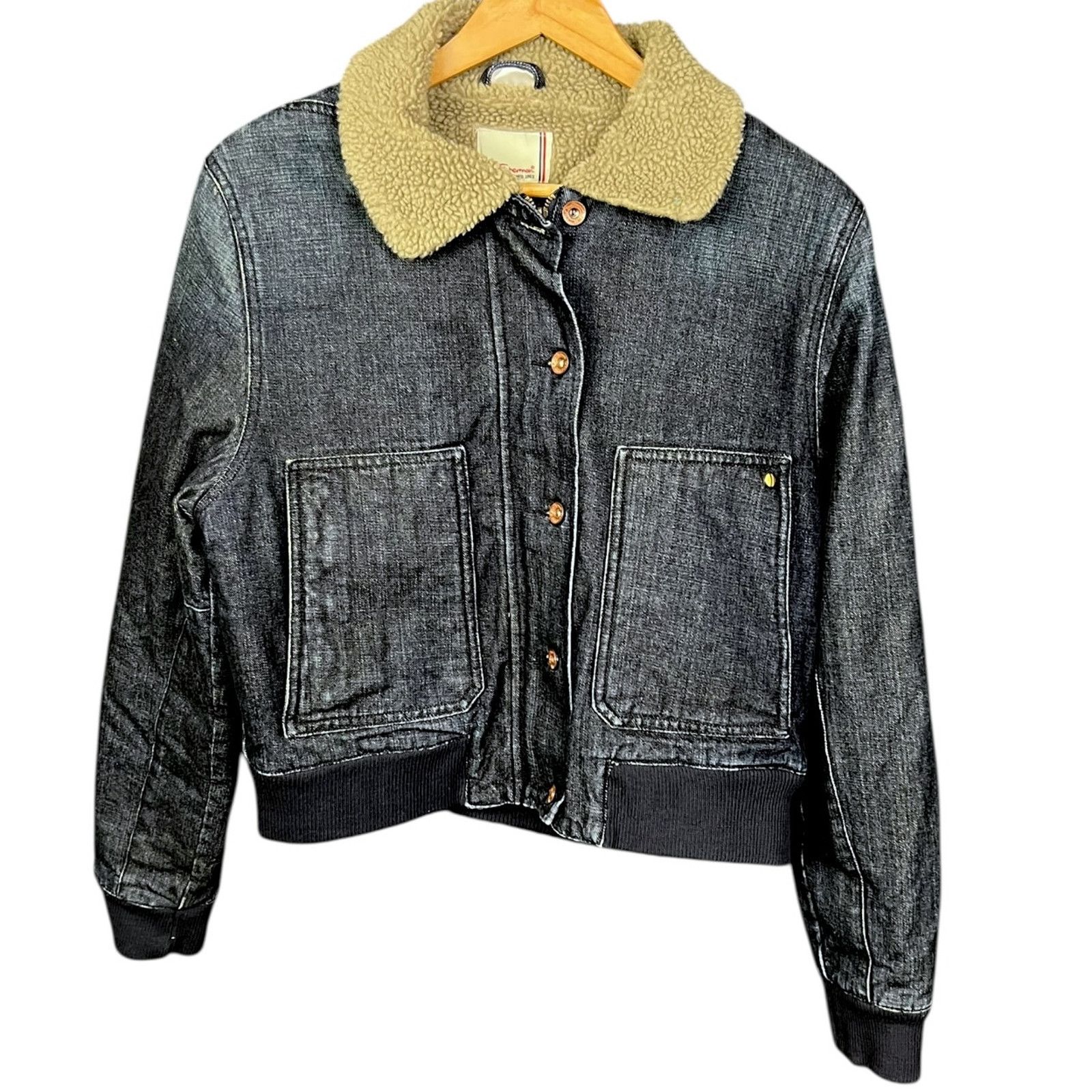 Ben Sherman Ben Sherman Women's Large Sherpa Lined Trucker Jean Jacket Size L / US 10 / IT 46 - 8 Thumbnail