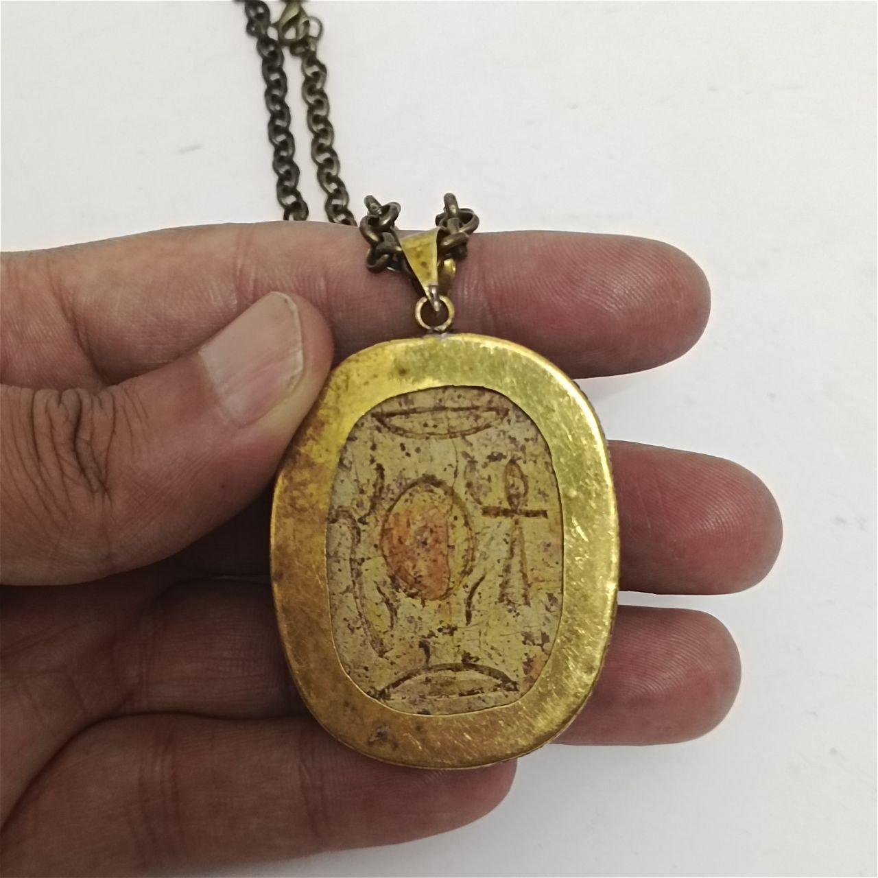 Handmade Antique Egyptian Scarab Pendant, Handmade Antique Style Size ONE SIZE - 6 Thumbnail