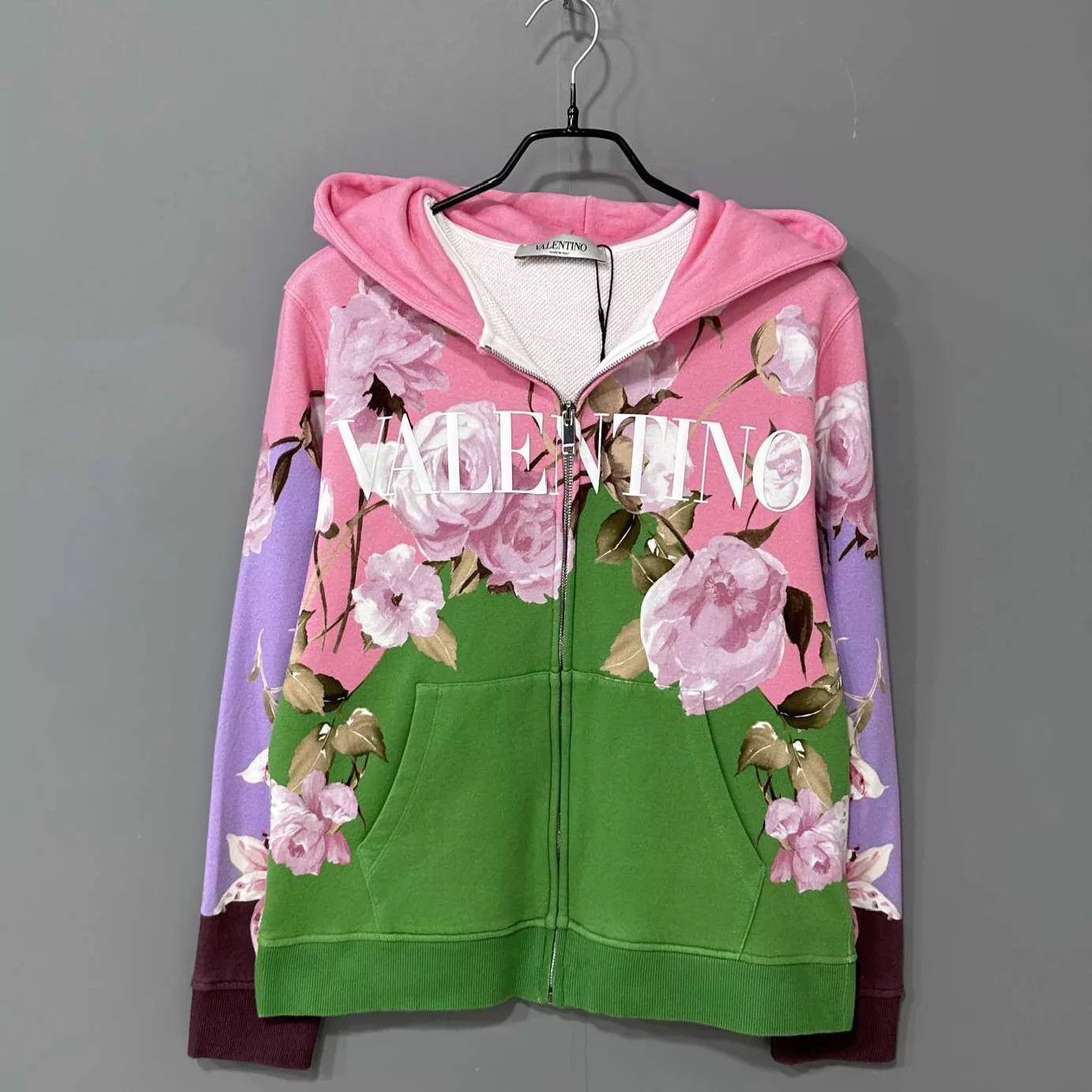 Valentino VALENTINO Floral Color Blocked Logo Jacket S Size S / US 4 / IT 40 - 1 Thumbnail