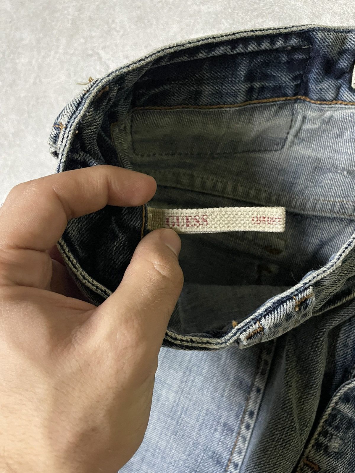 Guess IfSixWasNine Skull USA 99’ LGB Distressed LUXURU GUESS jeans Size US 31 - 11 Thumbnail