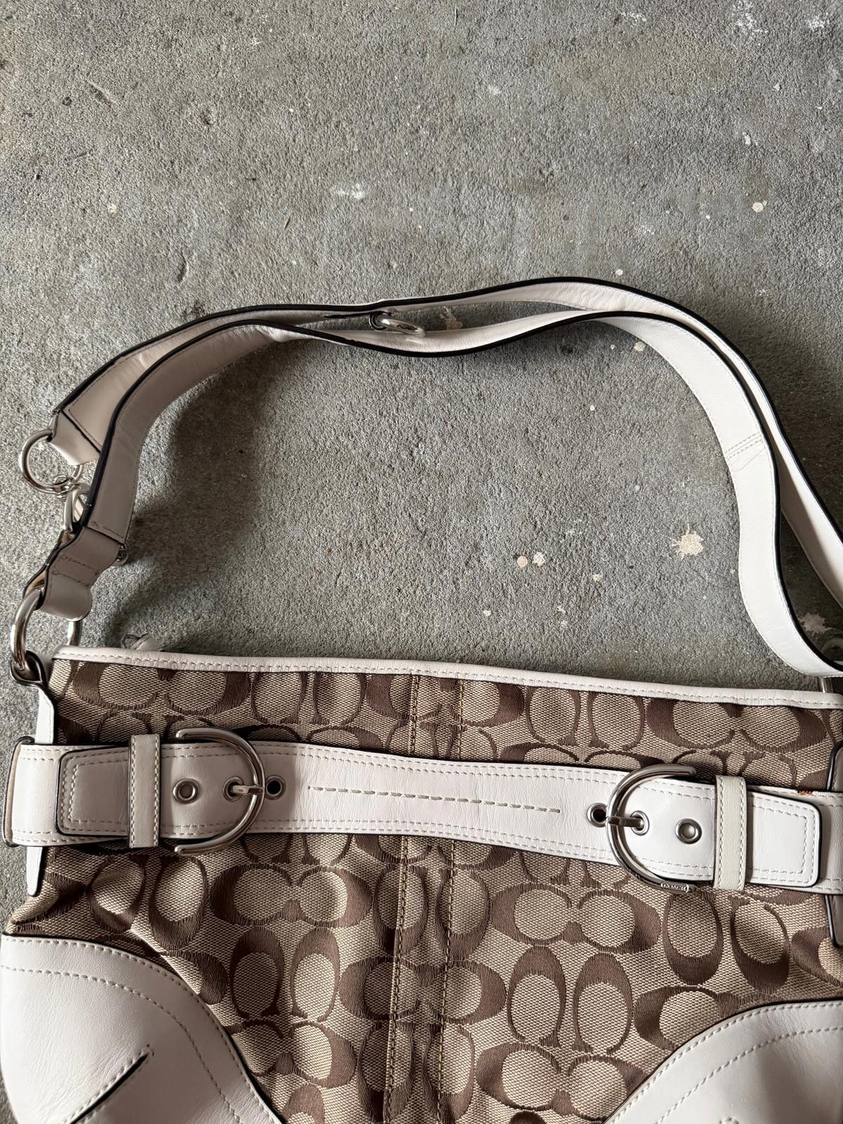 Coach Coach 2Way Signature Sufflette Shoulder Bag Beige/White Size ONE SIZE - 3 Thumbnail