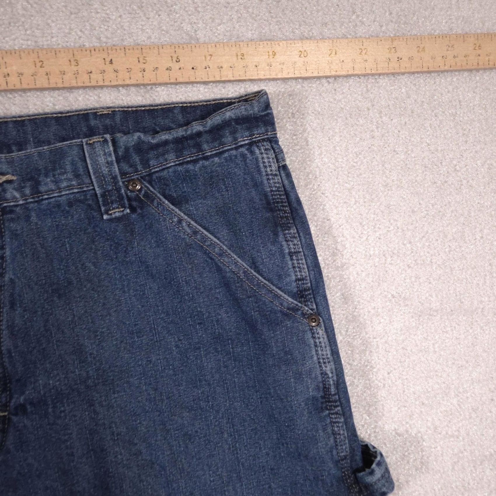 Wrangler Wrangler Jeans Mens 36x30 Blue Denim Relaxed Fit Fleece Lined Carpenter Pants Size US 36 / EU 52 - 6 Thumbnail