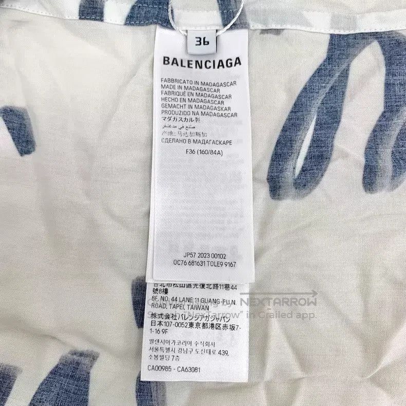 Balenciaga Balenciaga White Logo Letter Printed Collar Long Sleeve Sh Size XS / US 0-2 / IT 36-38 - 6 Thumbnail