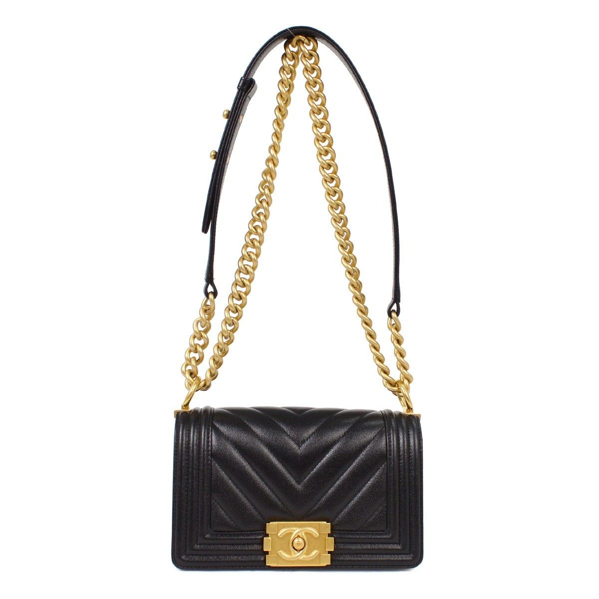 Chanel Chanel Boy Flap Bag Chevron Caviar Size ONE SIZE - 1 Thumbnail