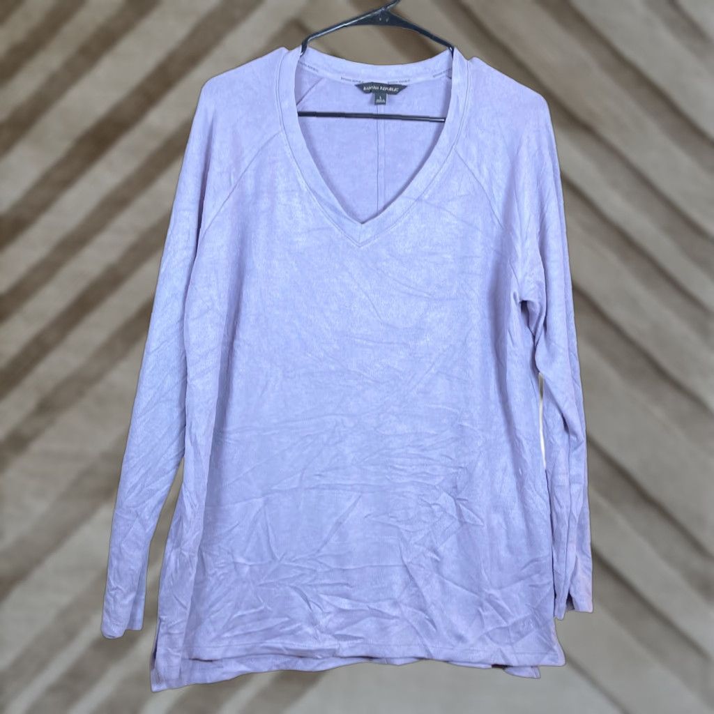Banana Republic Banana Republic Womens Sweater Violet V Neck Long Sleeve Tunic Stretch Large Size L / US 10 / IT 46 - 1 Thumbnail