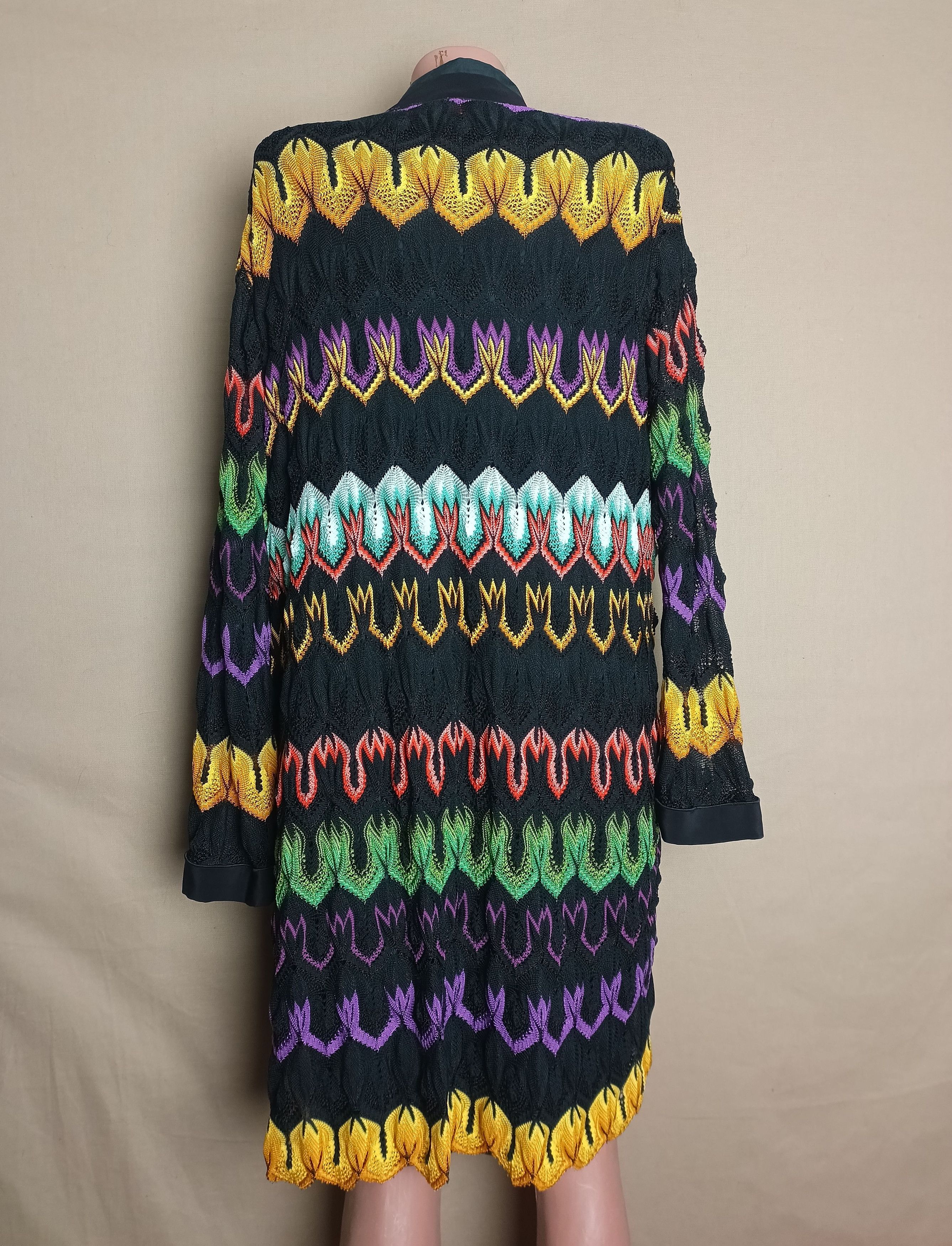 Missoni MISSONI Zig Zag Print Long Open Cardigan Jacket EU48 Size XL / US 12-14 / IT 48-50 - 2 Thumbnail