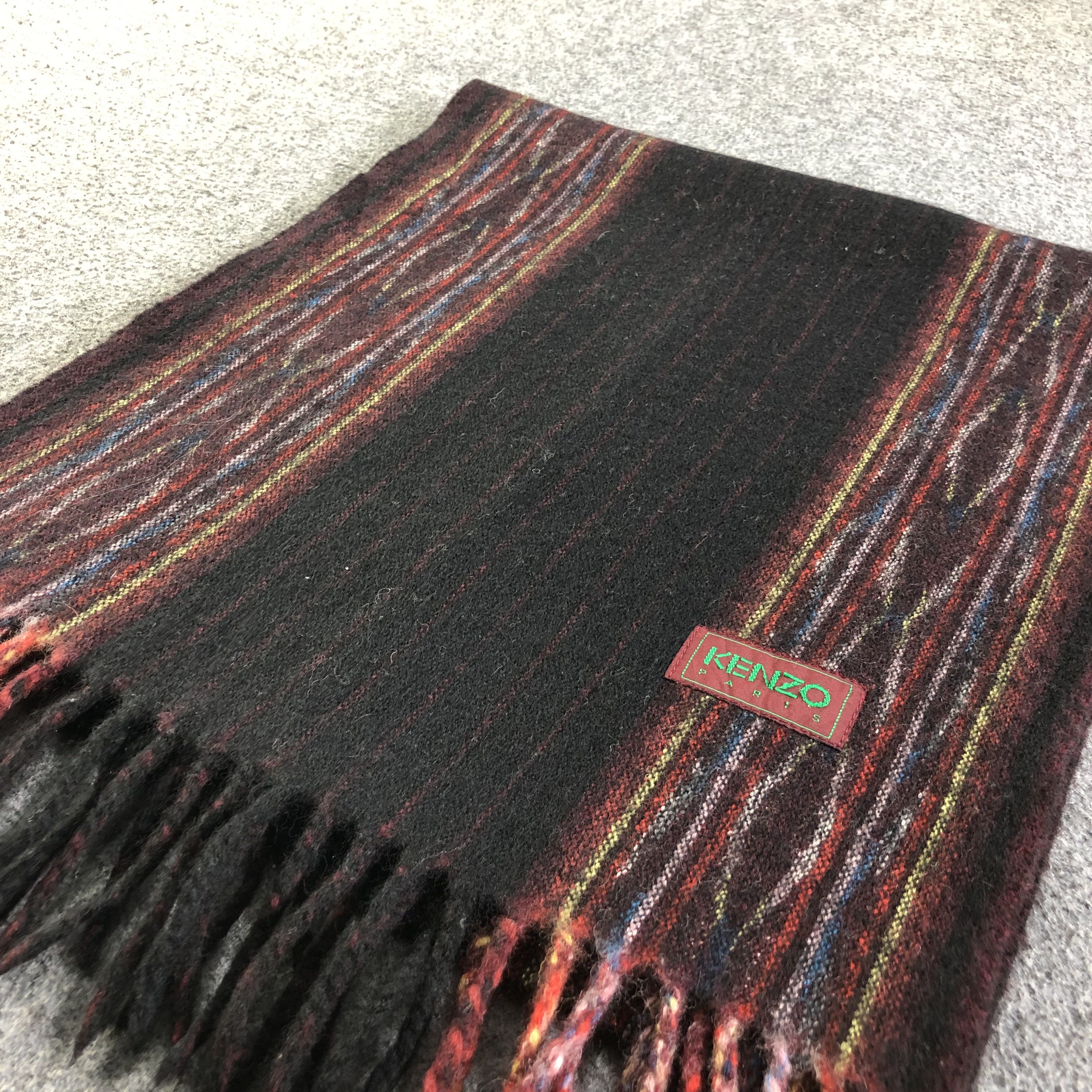 Kenzo × Vintage Kenzo Wool Scarf Muffler Neckwear V2082 Size ONE SIZE - 4 Thumbnail