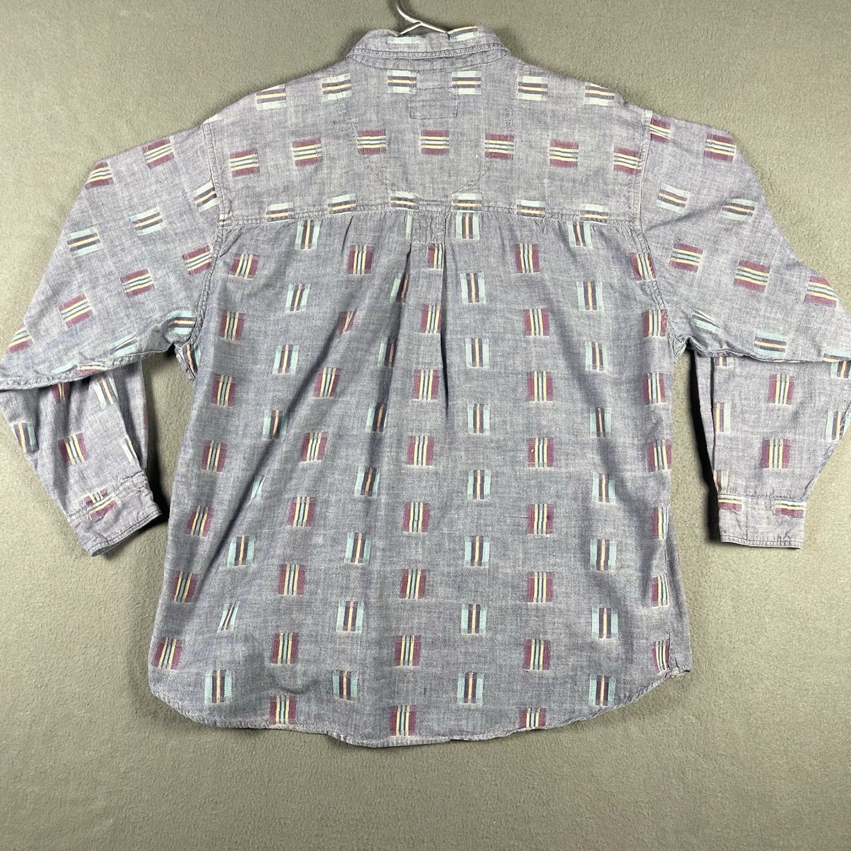 Lee VINTAGE Lee Button-Up Shirt Long Sleeve Geometric Aztec Mens L Gray Cotton Knit Size US L / EU 52-54 / 3 - 3 Thumbnail