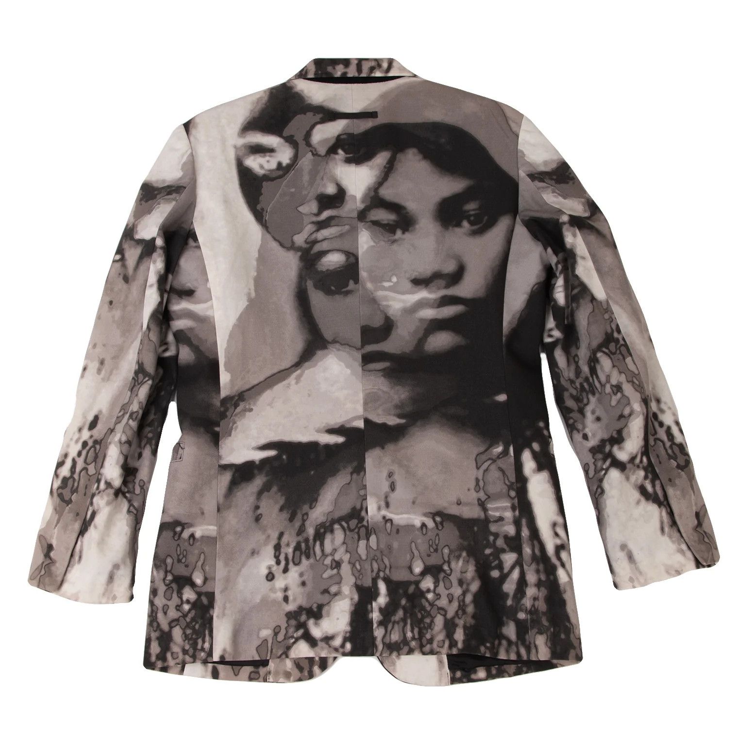 Jean Paul Gaultier Face Graphic Snap Button Jacket in White and Gray Size US M / EU 48-50 / 2 - 9 Thumbnail