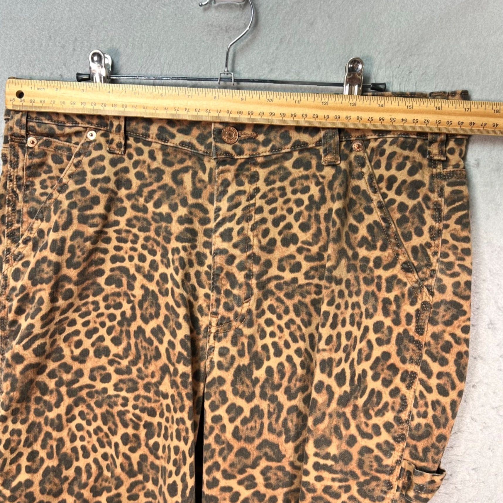 Gap Gap Womens Carpenter Pants 90s Leopard Print High Rise Straight Inseam 25in Brown XS? Size 34" / US 12 / IT 48 - 5 Thumbnail