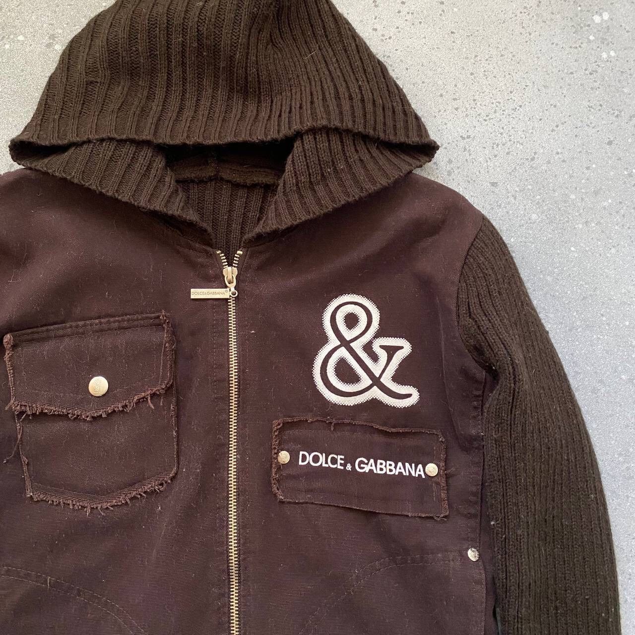 Dolce & Gabbana D&G Dolce & Gabbana Vintage Brown Knit Zip Sweatshirt Jacket Size M / US 6-8 / IT 42-44 - 3 Thumbnail