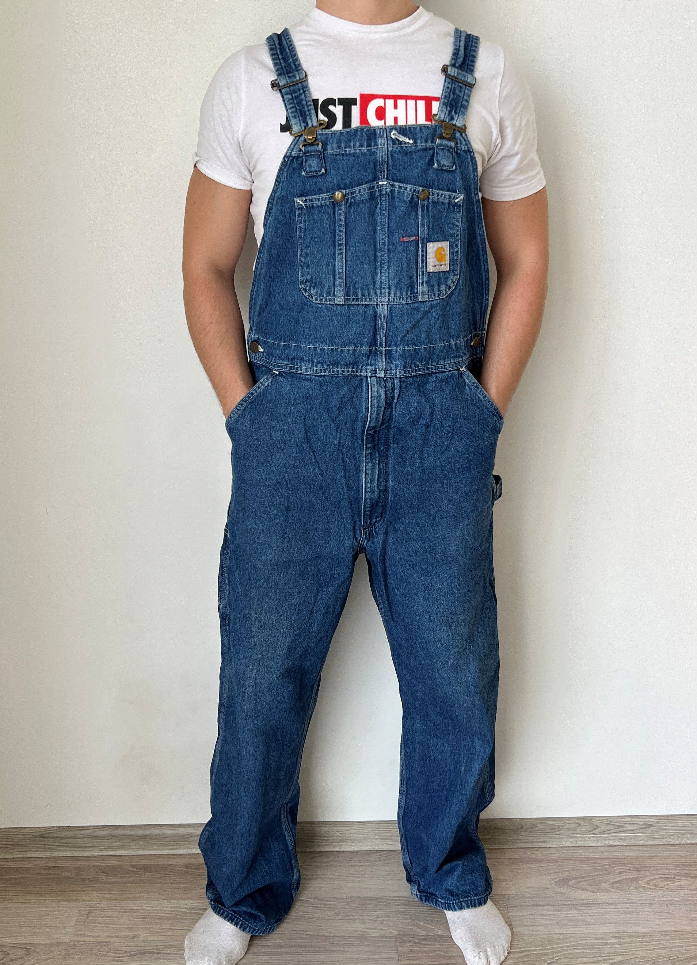 Carhartt VINTAGE CARHARTT BIB OVERALL WORK DENIM PANTS 38x32 Size US 38 / EU 54 - 1 Thumbnail