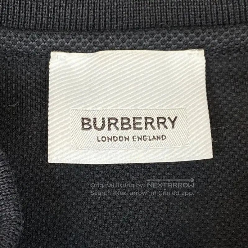 Burberry Burberry Black Cotton Women's T-Shirt with Striped Collar. Size M / US 6-8 / IT 42-44 - 4 Thumbnail