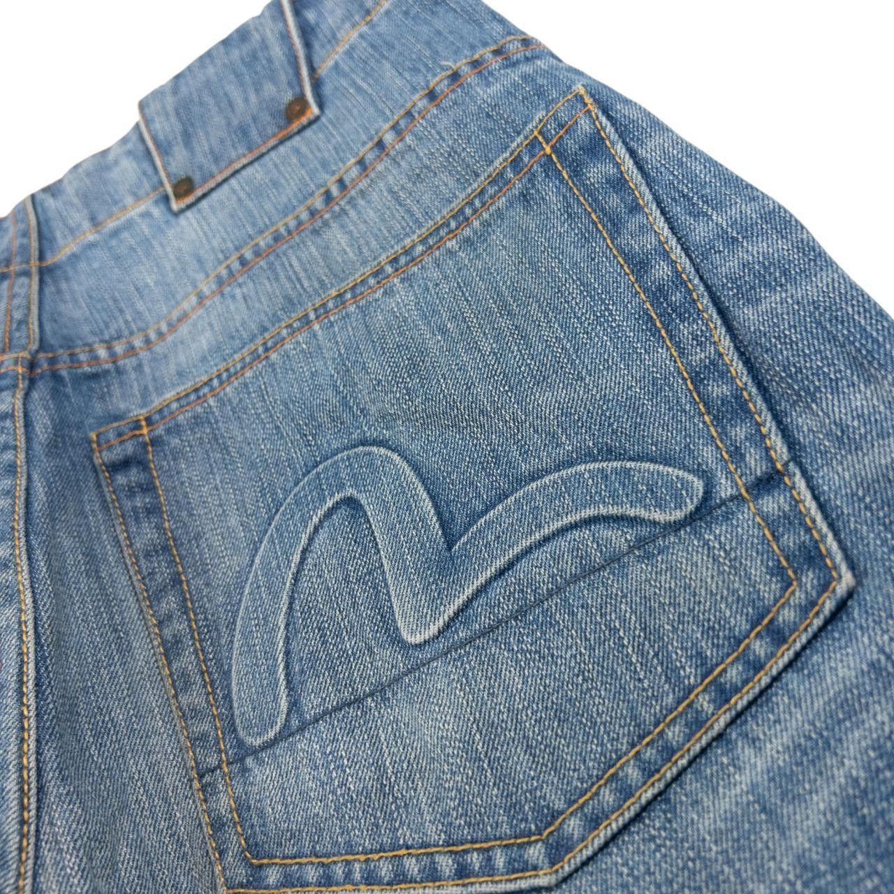 Evisu Vintage Evisu Debossed Double Gull Japanese Denim Jeans W31 Size US 31 - 6 Thumbnail