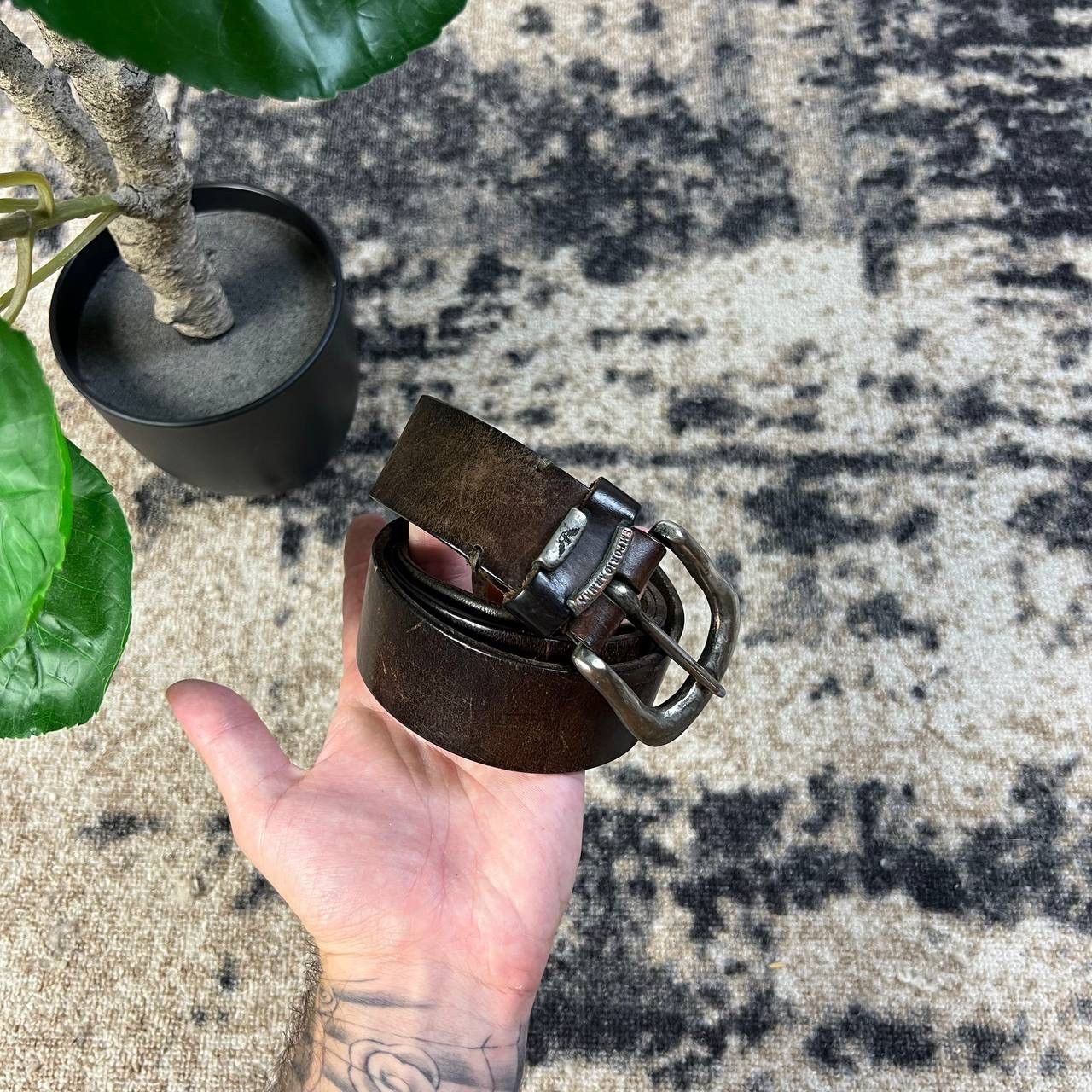 Emporio Armani Emporio Armani Vintage Y2K Luxury Leather Belt Size ONE SIZE - 1 Thumbnail