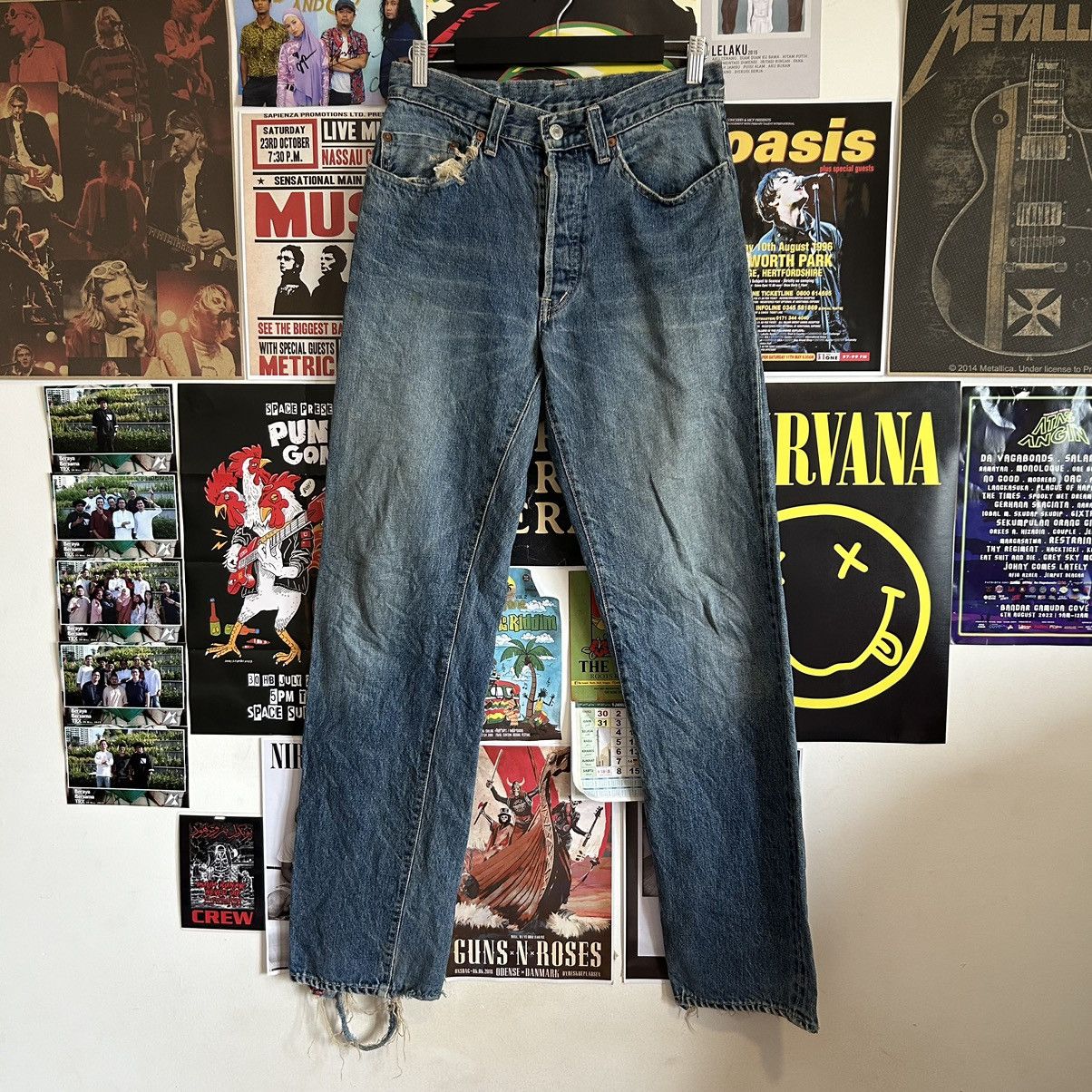 Vintage Vintage Iron HR Market Selvedge Distressed Denim Size US 30 / EU 46 - 1 Thumbnail
