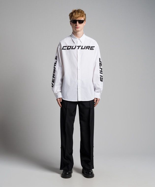 Versace !DS! SS23 Versace Logo Oversized White Shirt Size US M / EU 48-50 / 2 - 1 Thumbnail