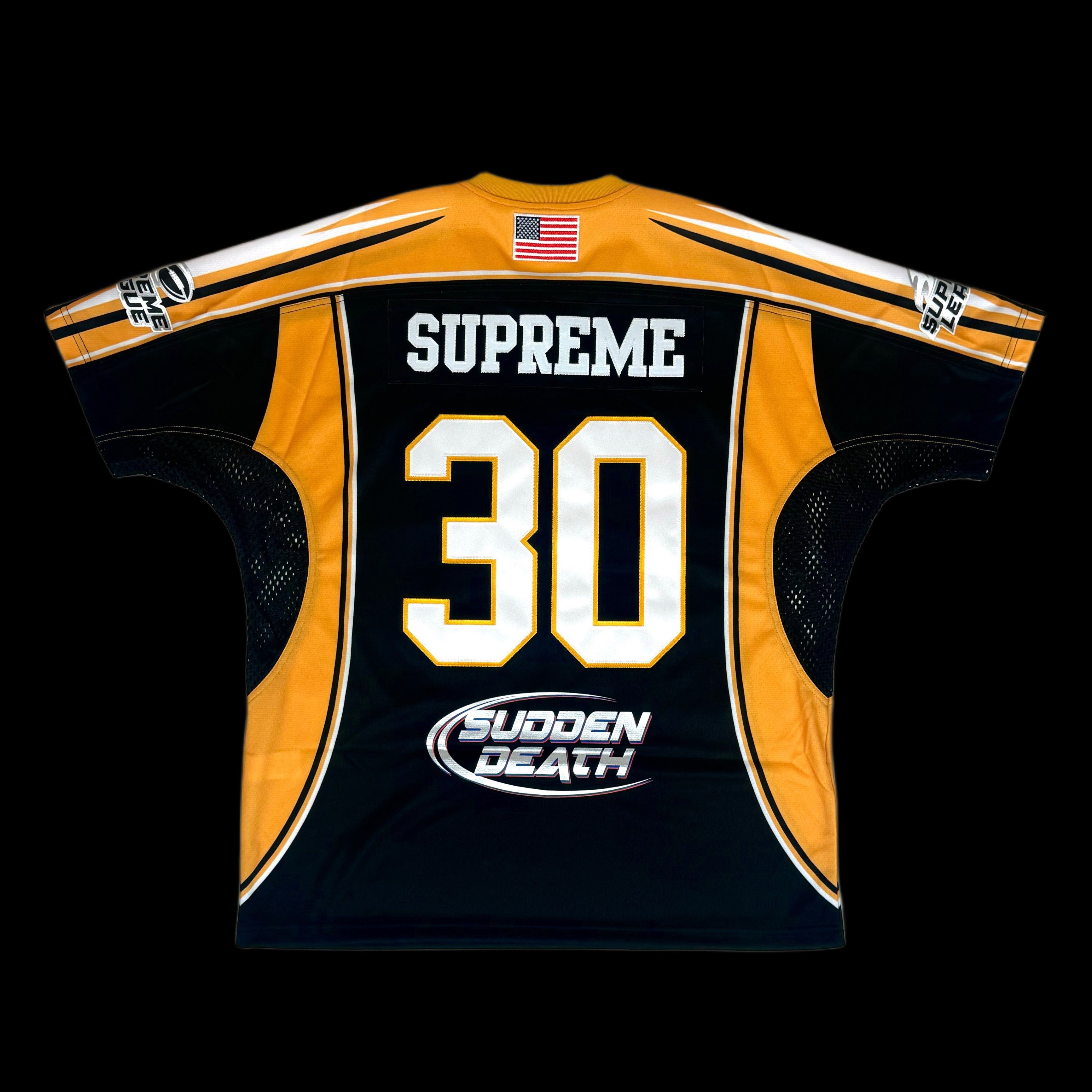 Supreme 2024 supreme sudden death football jersey yellow top | Grailed