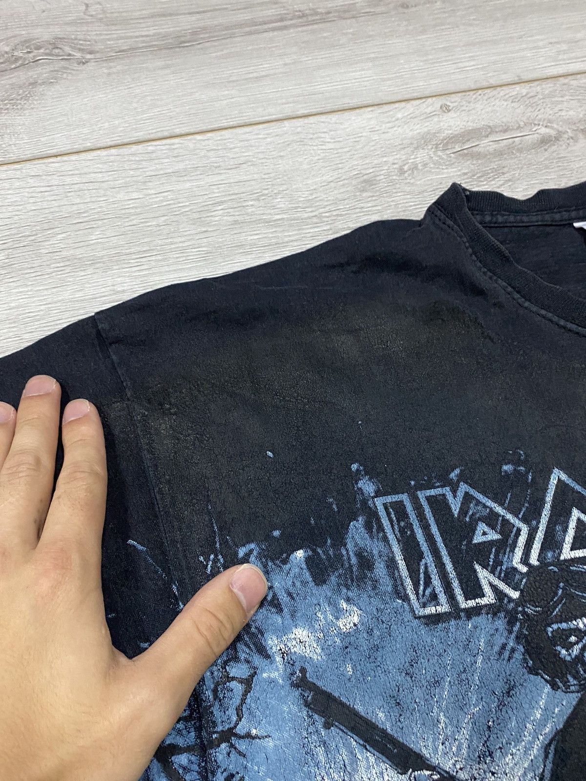 Vintage Iron Maiden vintage over print t-shirt a matter of Life Size US XL / EU 56 / 4 - 6 Thumbnail