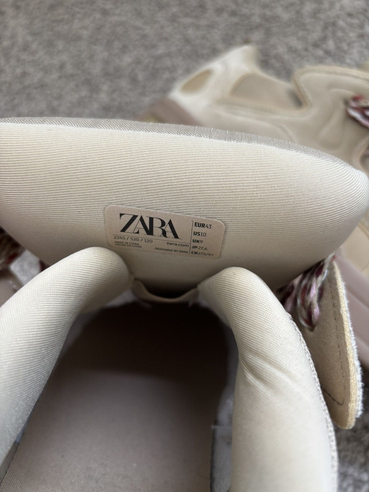 Zara Zara Men's Cream and Tan Trainers Size US 10 / EU 43 - 6 Thumbnail