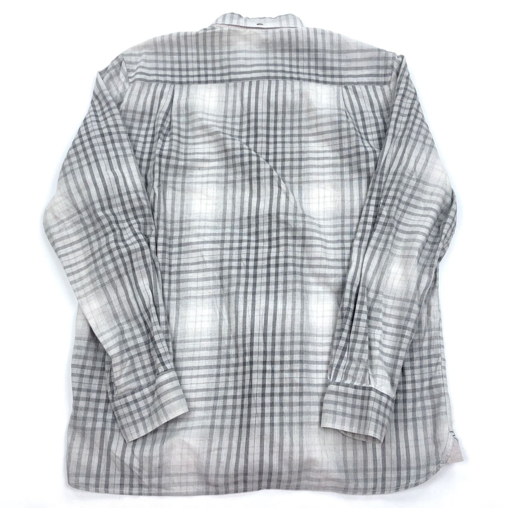 Vintage 32 Bar Blues Shirt Button-Down Gray White Plaid Long Sleeve Cotton Blend M Mens Size US M / EU 48-50 / 2 - 6 Thumbnail