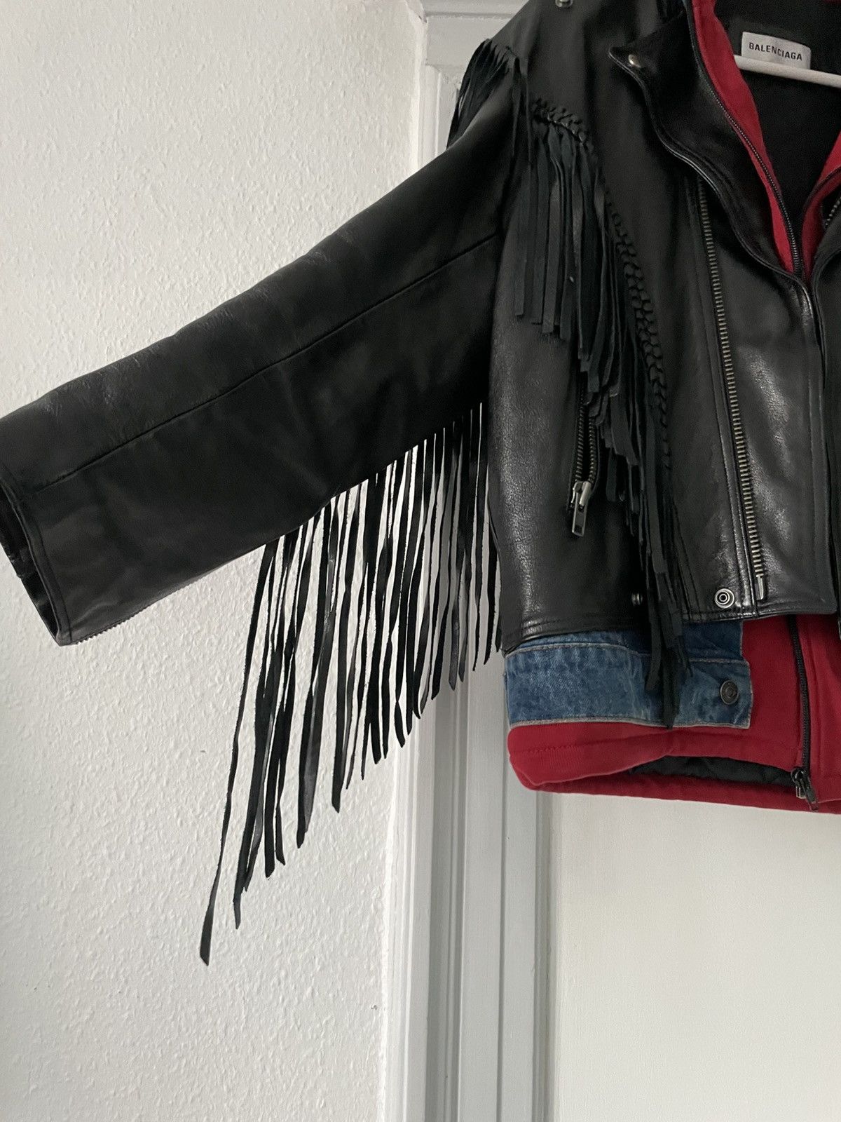 Balenciaga FW18 Layer Fringe Biker Jacket Size US M / EU 48-50 / 2 - 7 Thumbnail