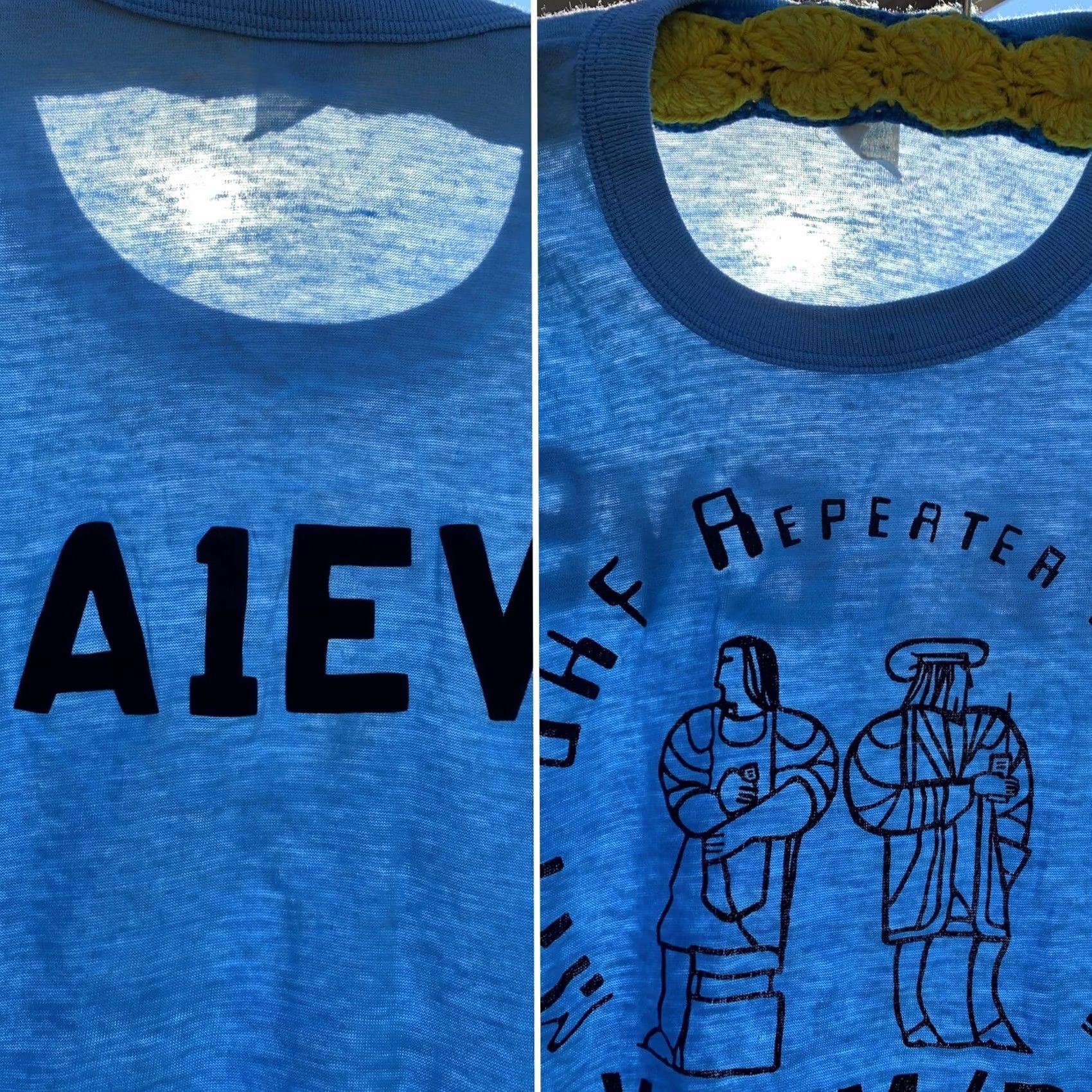 Vintage VINTAGE MIT UHF Repeater Association W1XM R T Shirt KA1EVS Size M Medium Blue Graphic Tee Mens 1980s Size US M / EU 48-50 / 2 - 6 Thumbnail
