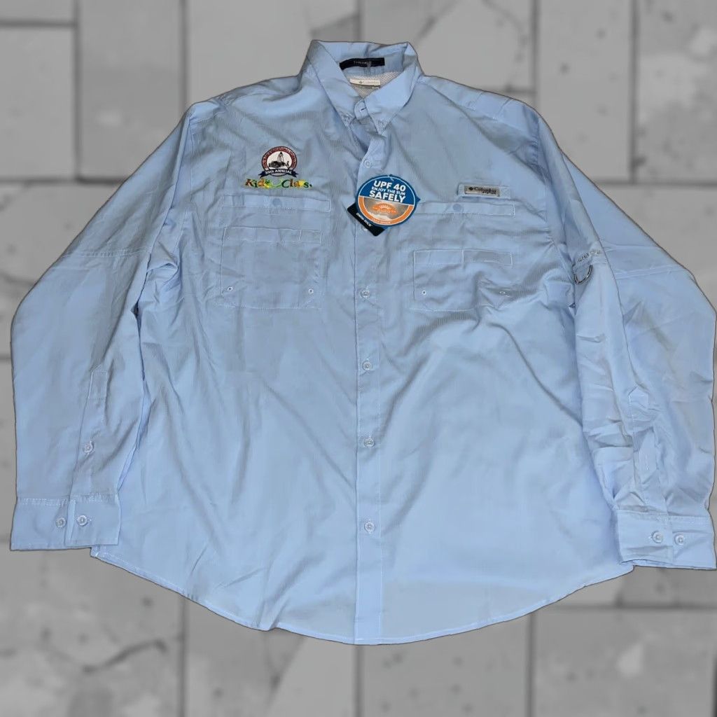Vintage VINTAGE Columbia TAMIAMI Blue Vented Fishing Shirt Adult XL Long Sleeve Mens Size US XL / EU 56 / 4 - 1 Thumbnail