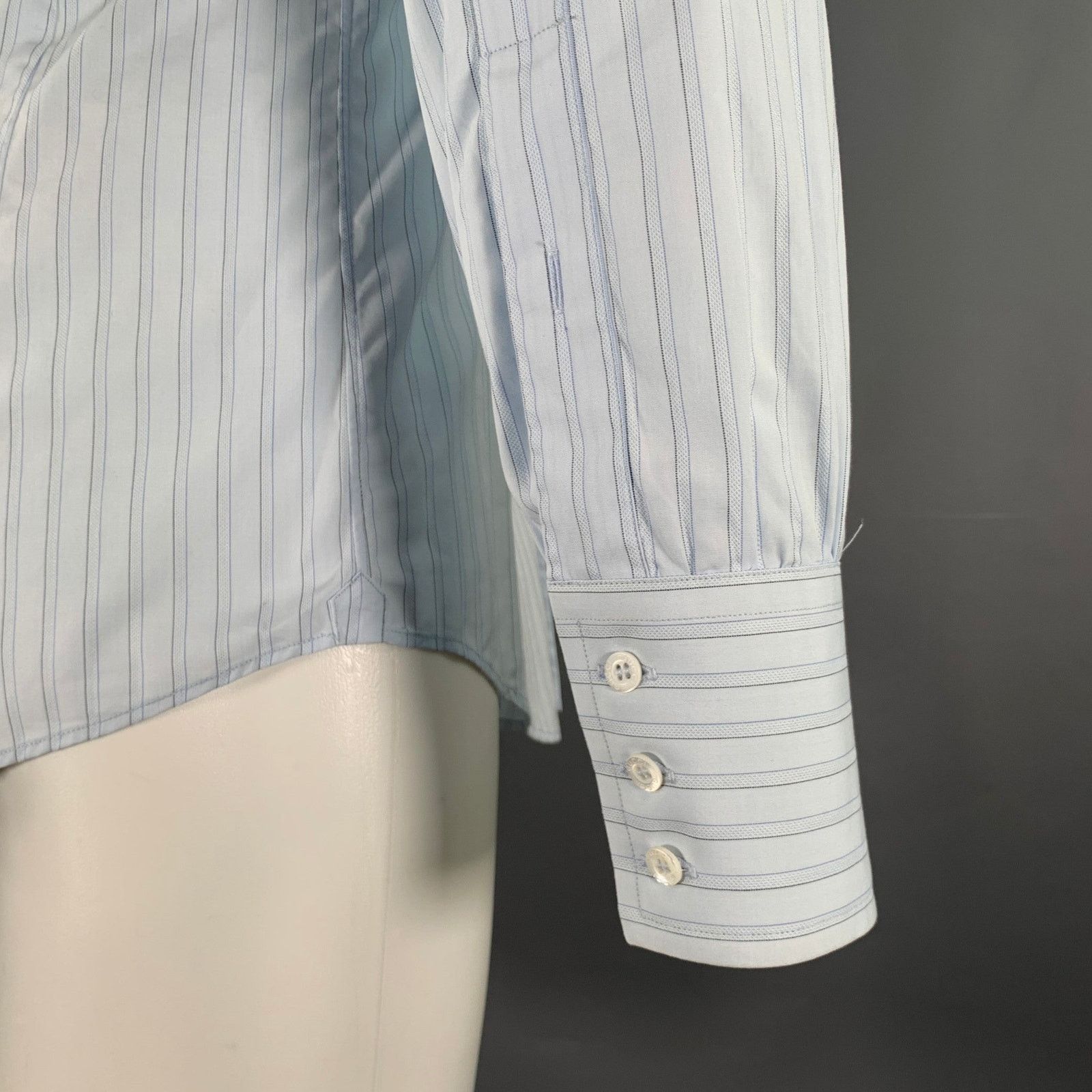 Gucci GUCCI Size S Blue Stripe Cotton Button Up Long Sleeve Shirt Size US S / EU 44-46 / 1 - 5 Thumbnail