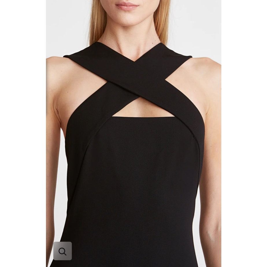Halston NWT Halston Andie Stretch Crepe Mini Dress in Jet Black, 12 Size XL / US 12-14 / IT 48-50 - 3 Thumbnail