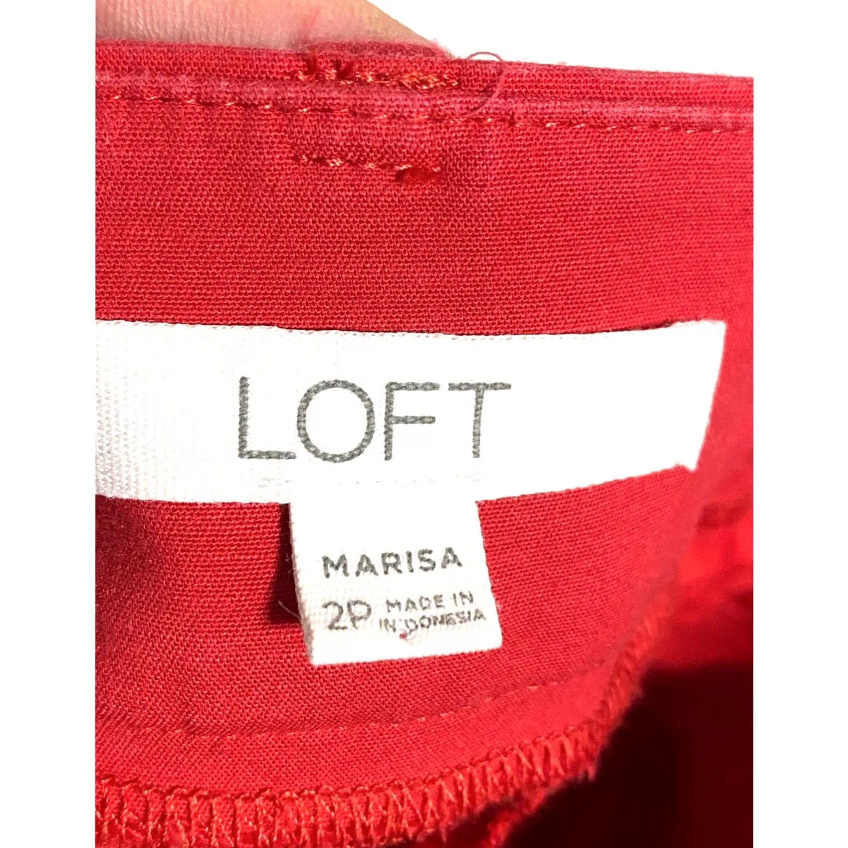 Ann Taylor VINTAGE Loft Marisa Red Riviera Pants Chinos Womens 2P Preppy Classic Minimalist Capsule Size 26" / US 2 / IT 38 - 6 Thumbnail
