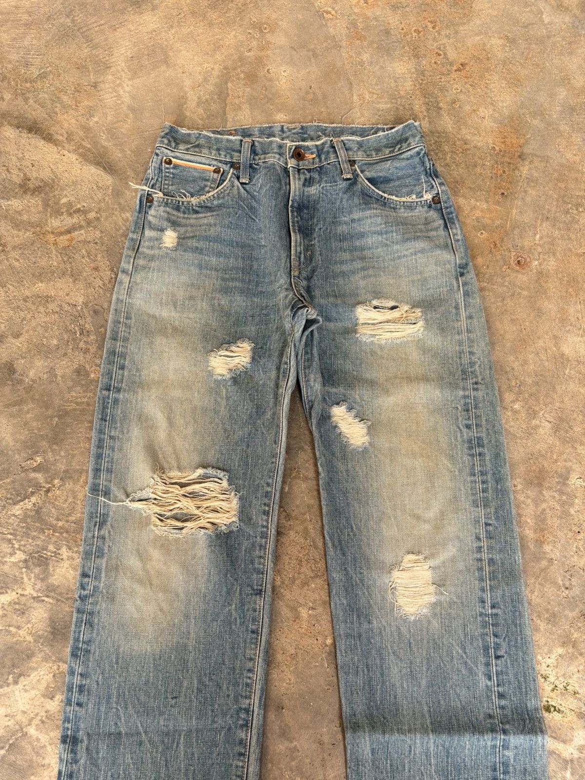 Edwin × Japanese Brand Vintage Distressed Edwin 505 Selvedge Denim Jeans Size US 29 - 4 Thumbnail