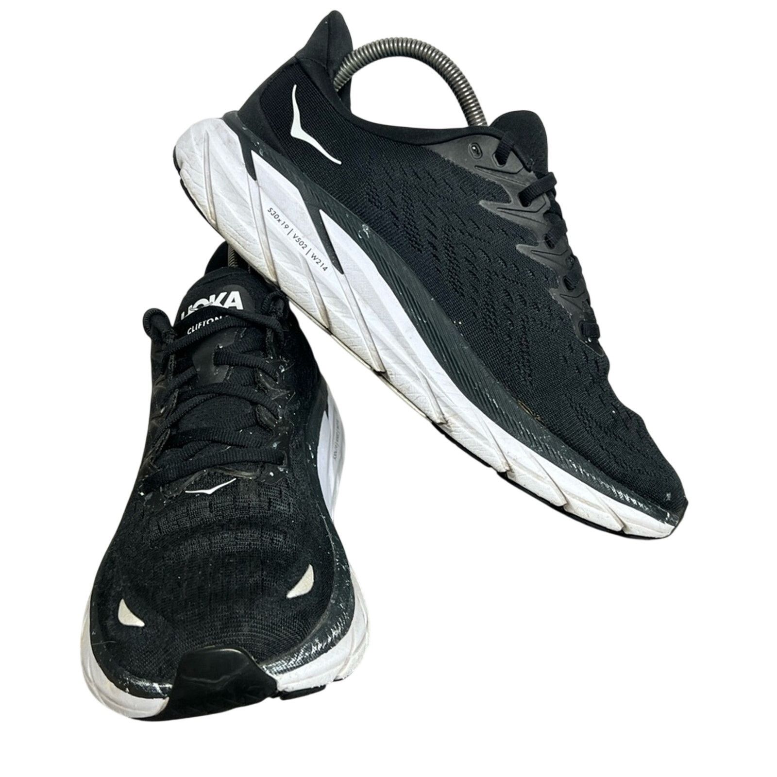Hoka Hoka One One Clifton 8 Shoes Black White Running Women Size US 9 / IT 39 - 3 Thumbnail