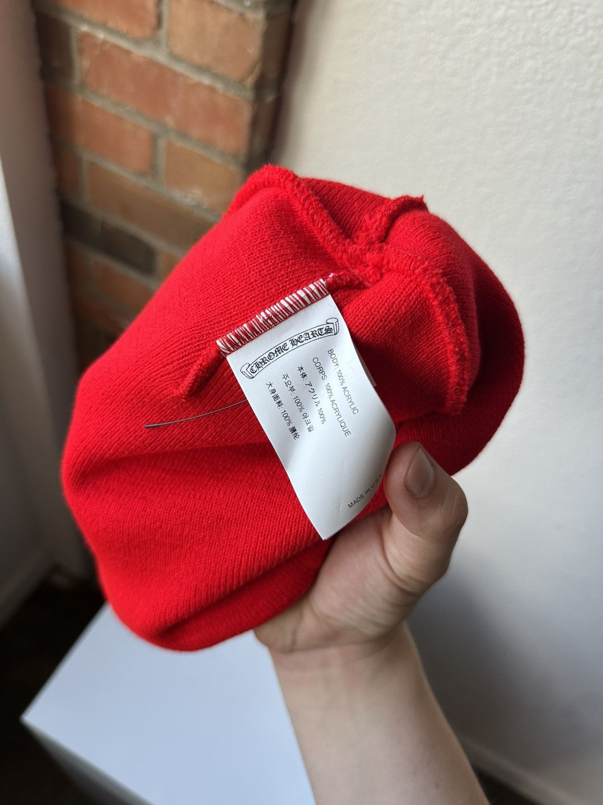 Chrome Hearts CHROME HEARTS RED BEANIE Size ONE SIZE - 2 Thumbnail