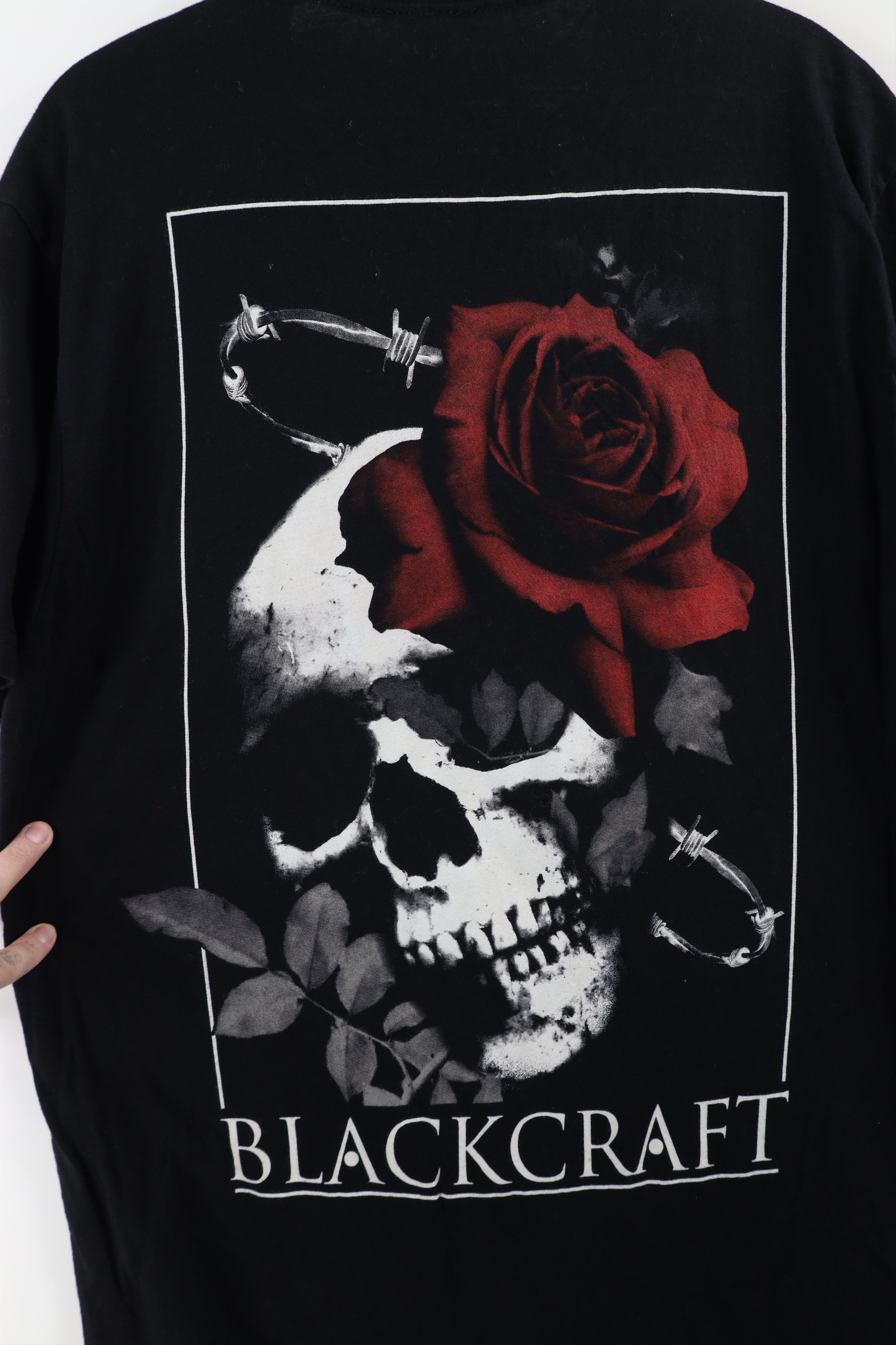Vintage Y2K Black Craft Streetwear Skull Rose Barbed Wire T-Shirt Size US M / EU 48-50 / 2 - 11 Thumbnail