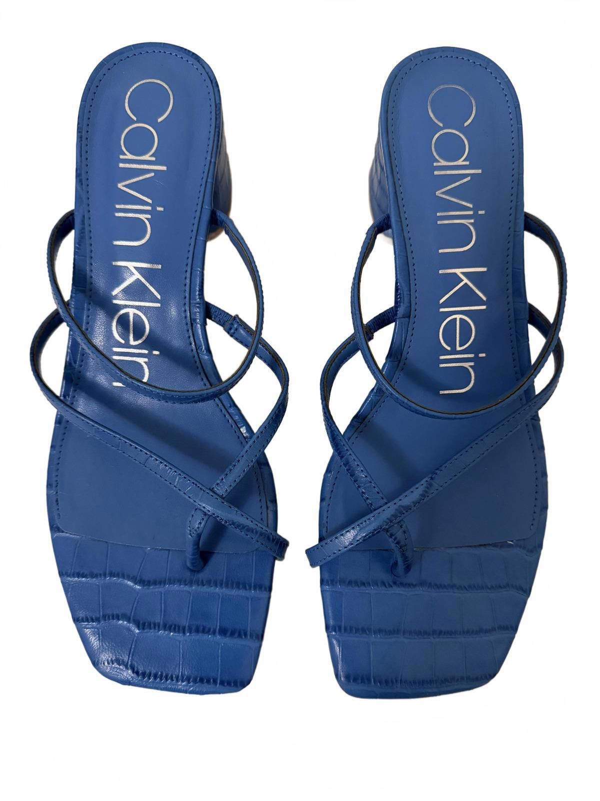 Calvin Klein CALVIN KLEIN Strappy Block Heel Sandals in Blue (US 8) Size US 8 / IT 38 - 5 Thumbnail