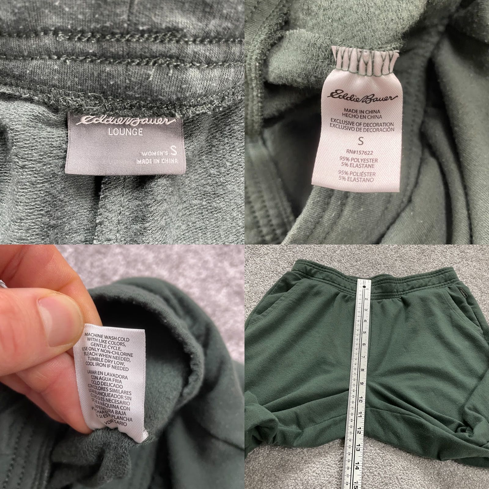 Eddie Bauer VINTAGE Eddie Bauer Lounge Jogger Pants Womens Small Green Tapered Fleece Active 28x28 Size 28" / US 6 / IT 42 - 8 Thumbnail