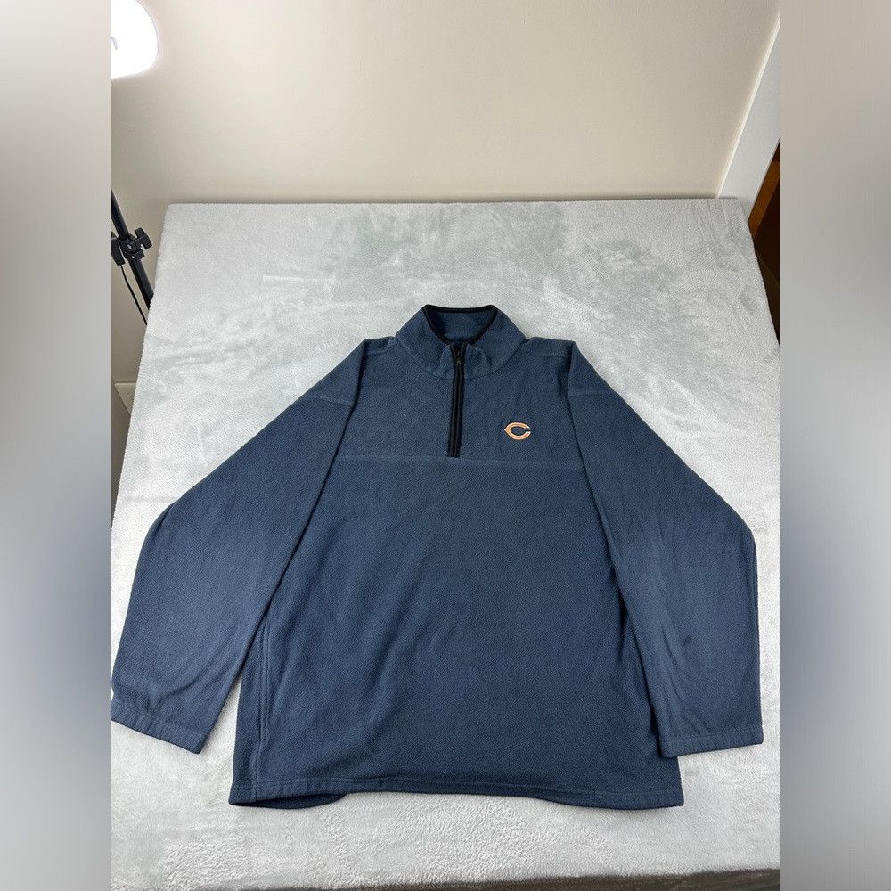 NFL Vtg NFL Chicago Bears 1/4 zip grey fleece jacket men's size Size US XXL / EU 58 / 5 - 1 Thumbnail