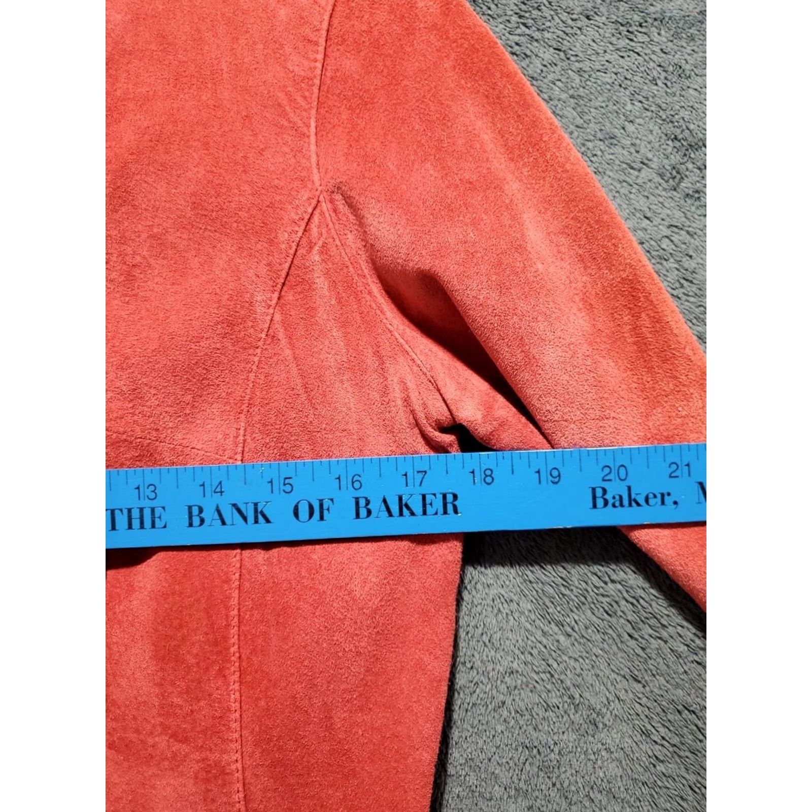Vintage VINTAGE 2000s Y2K Red Suede Blazer Three Button Jacket Womens M Medium Leather Suede Blazer Womens Mens? Size M / US 6-8 / IT 42-44 - 6 Thumbnail