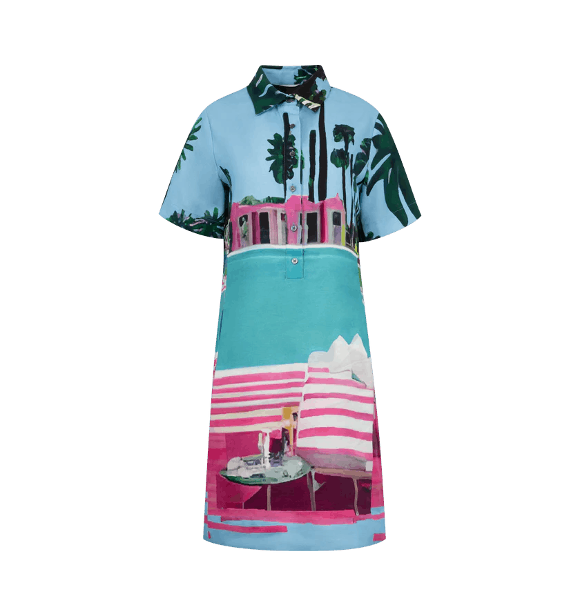 o1h1sh11225 Poolside Preppy Dress in Multicolor
