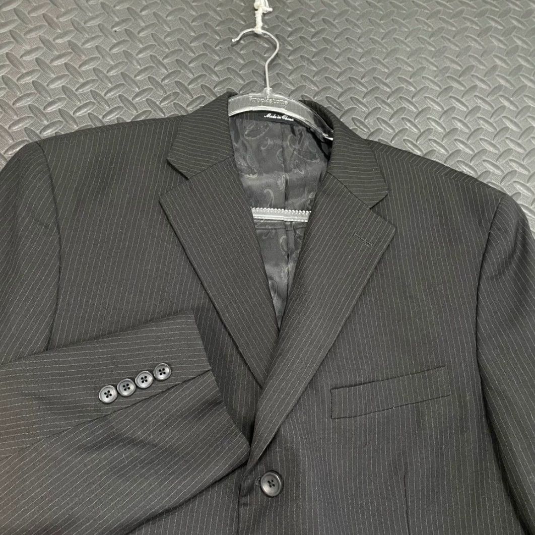Apt. 9 Apt. 9 Black 3 Button Paisley Lining Blazer Jacket Men 42L Long Coat Sport Coat Mens Size 42R - 2 Thumbnail
