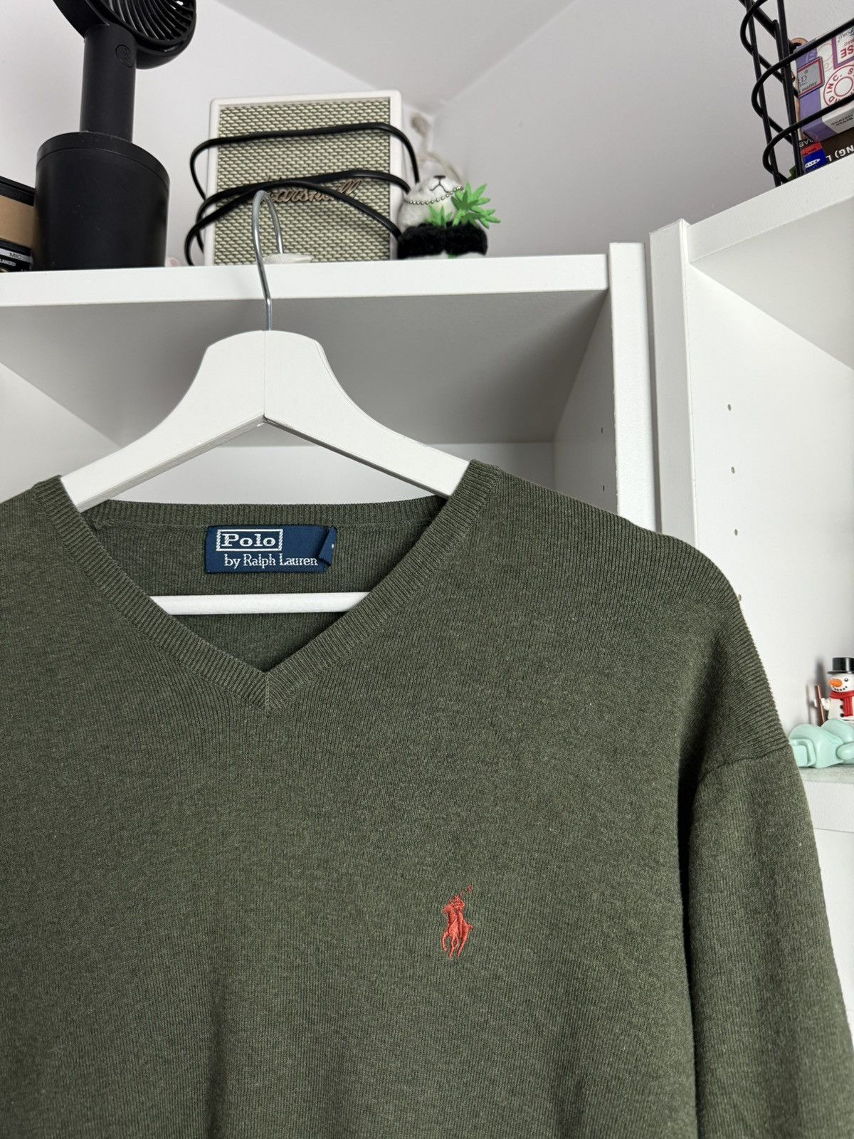 Designer × Polo Ralph Lauren × Ralph Lauren Vintage y2k Polo Ralph Lauren khaki v neck sweater L luxury Size US L / EU 52-54 / 3 - 3 Thumbnail