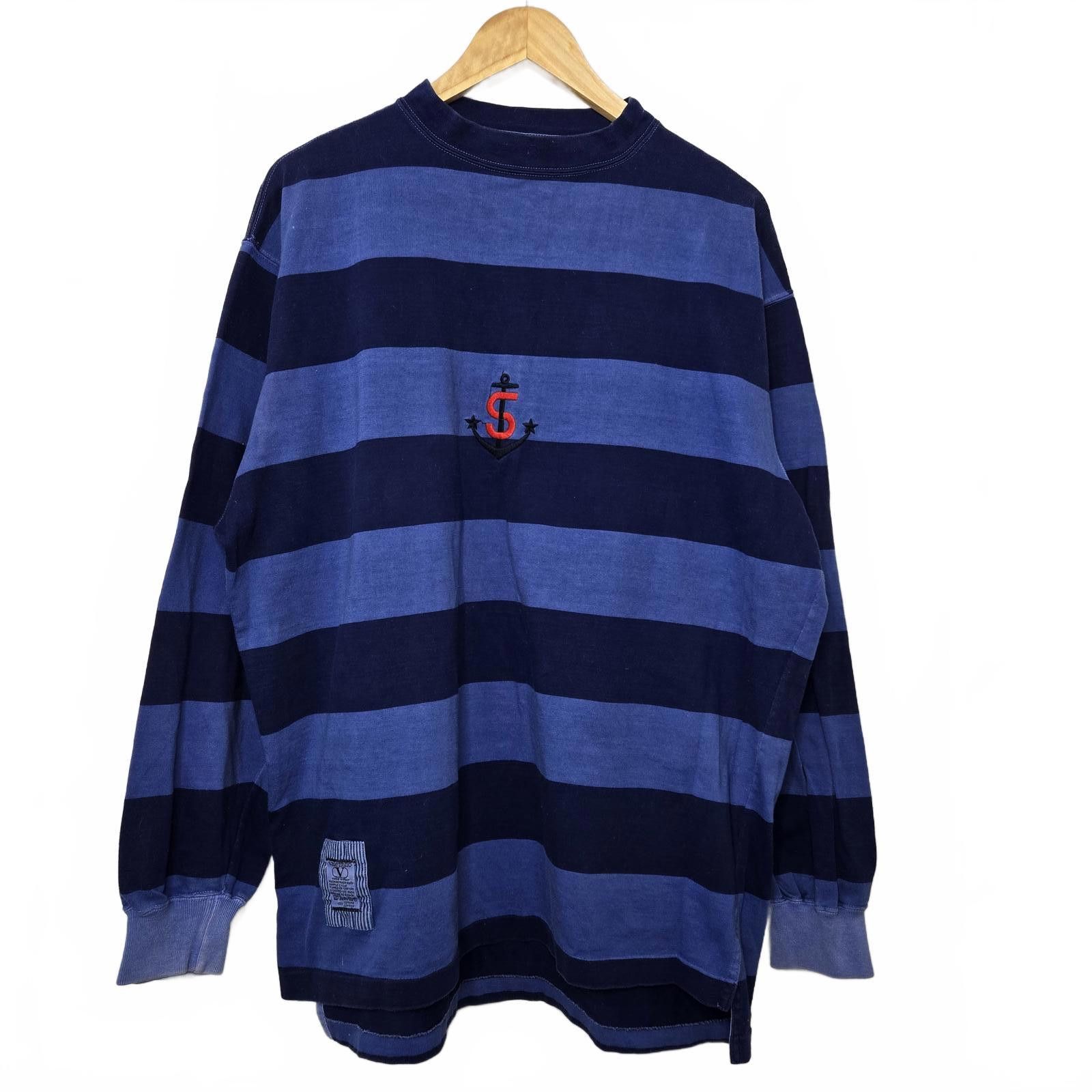 Valentino Vintage Valentino Shirt Cotton Men's Large Blue Crew Neck Size US L / EU 52-54 / 3 - 1 Thumbnail